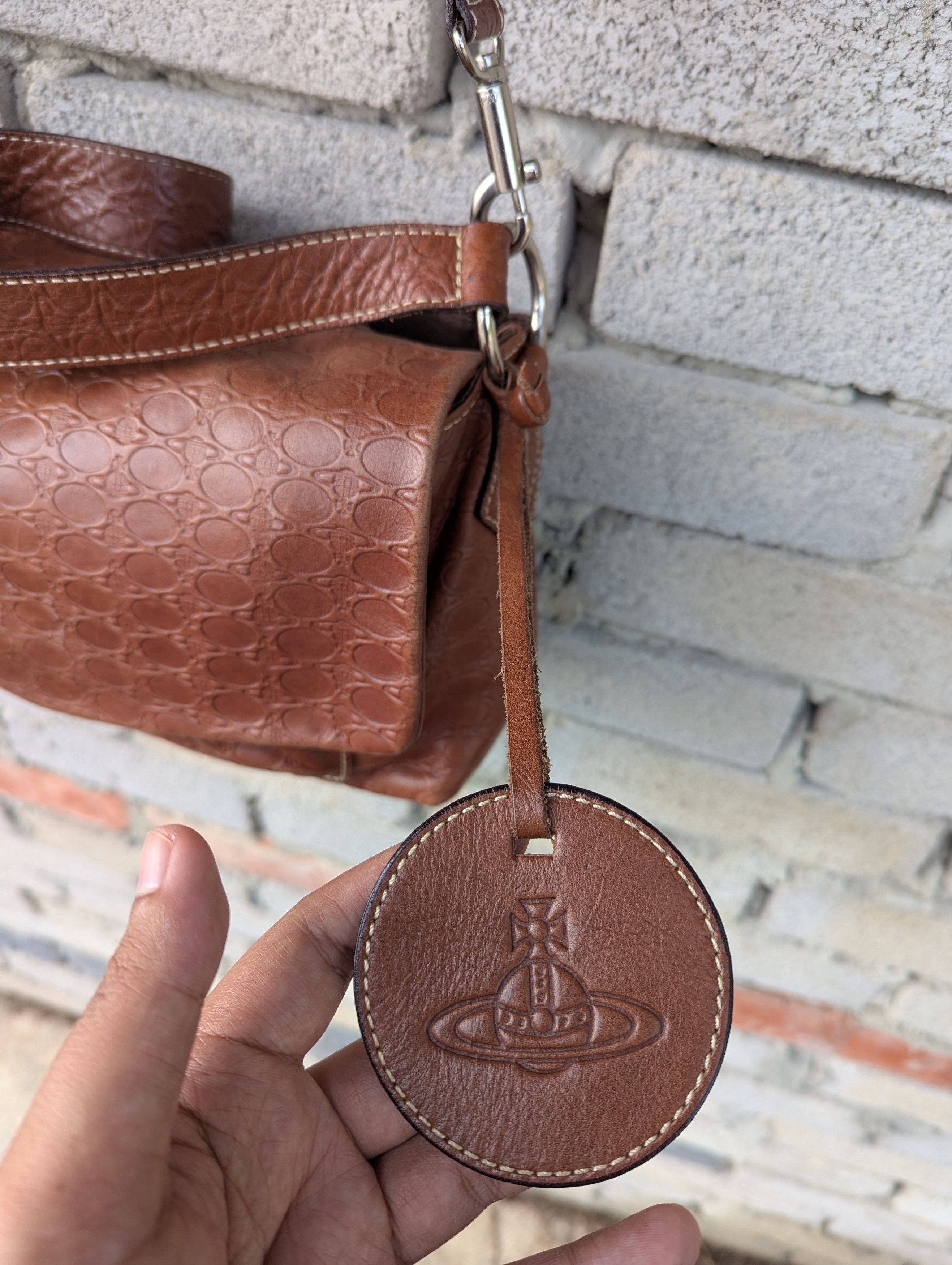 Vivienne Westwood Iconic Vivienne Westwood Orb Logo Leather Hand Bag Shoulder Size ONE SIZE - 5 Thumbnail