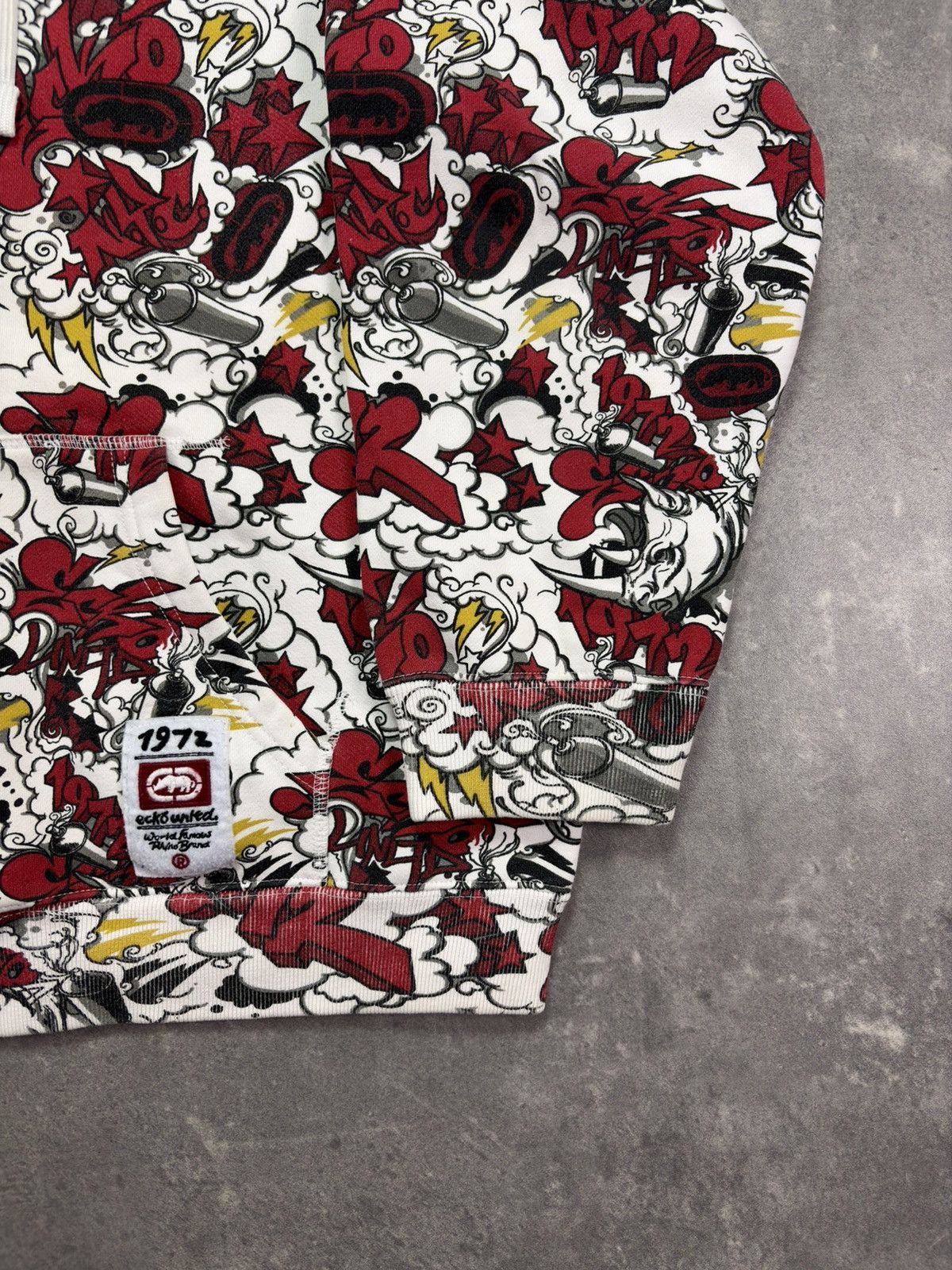 Ecko Unltd. 00s Ecko Unlimited AOP Multilogo Printed Baggy Zip Hoodie XL Size US XL / EU 56 / 4 - 5 Thumbnail