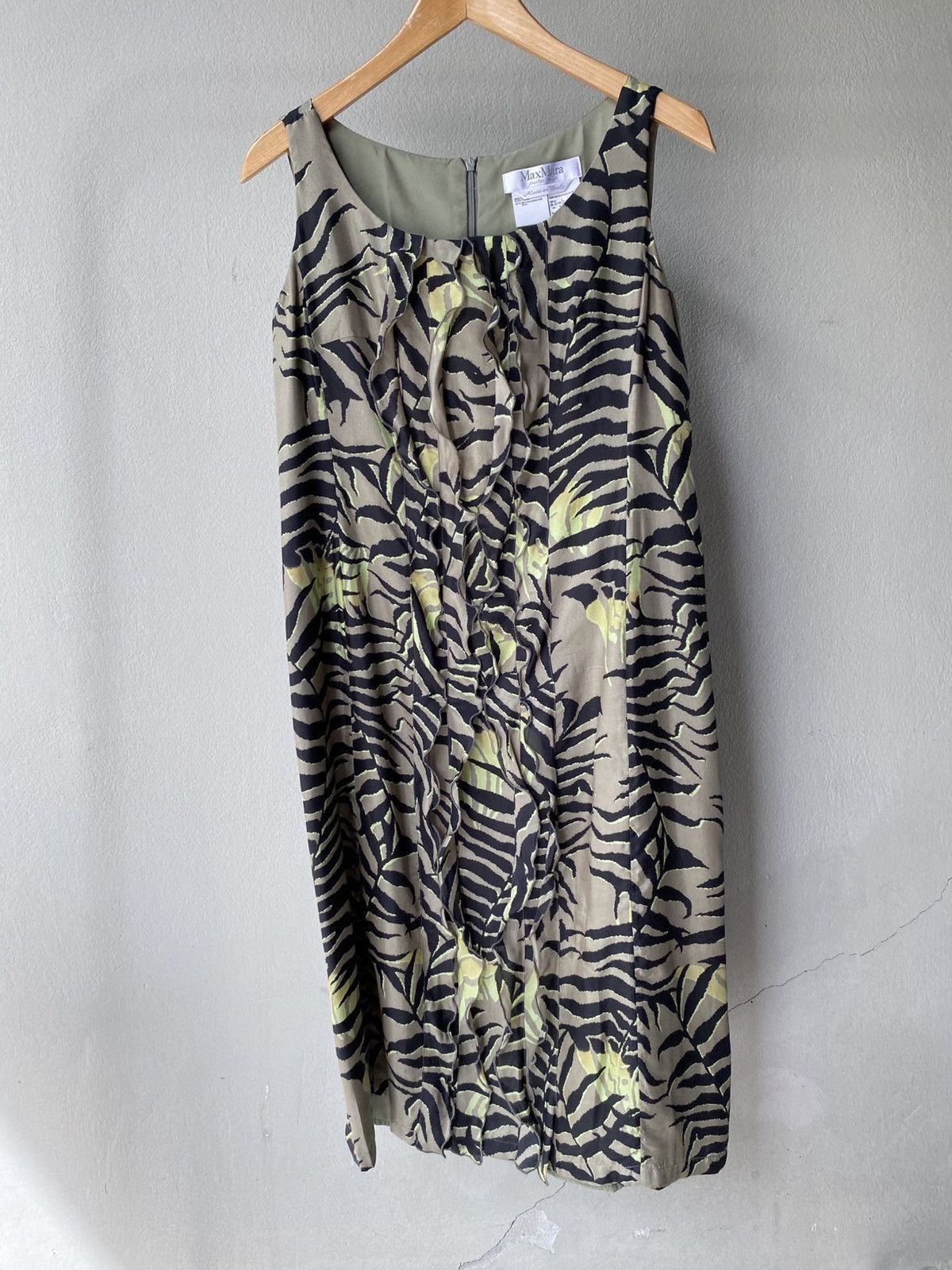 Max Mara Maxmara Green Tiger Printed dress. Size S / US 4 / IT 40 - 15 Thumbnail
