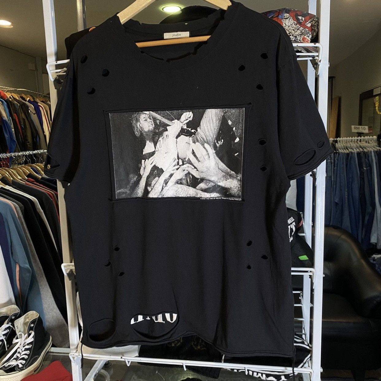 Band Tees Jouetie Kurt Cobain original distressed punk "End of Music" Size US L / EU 52-54 / 3 - 4 Thumbnail
