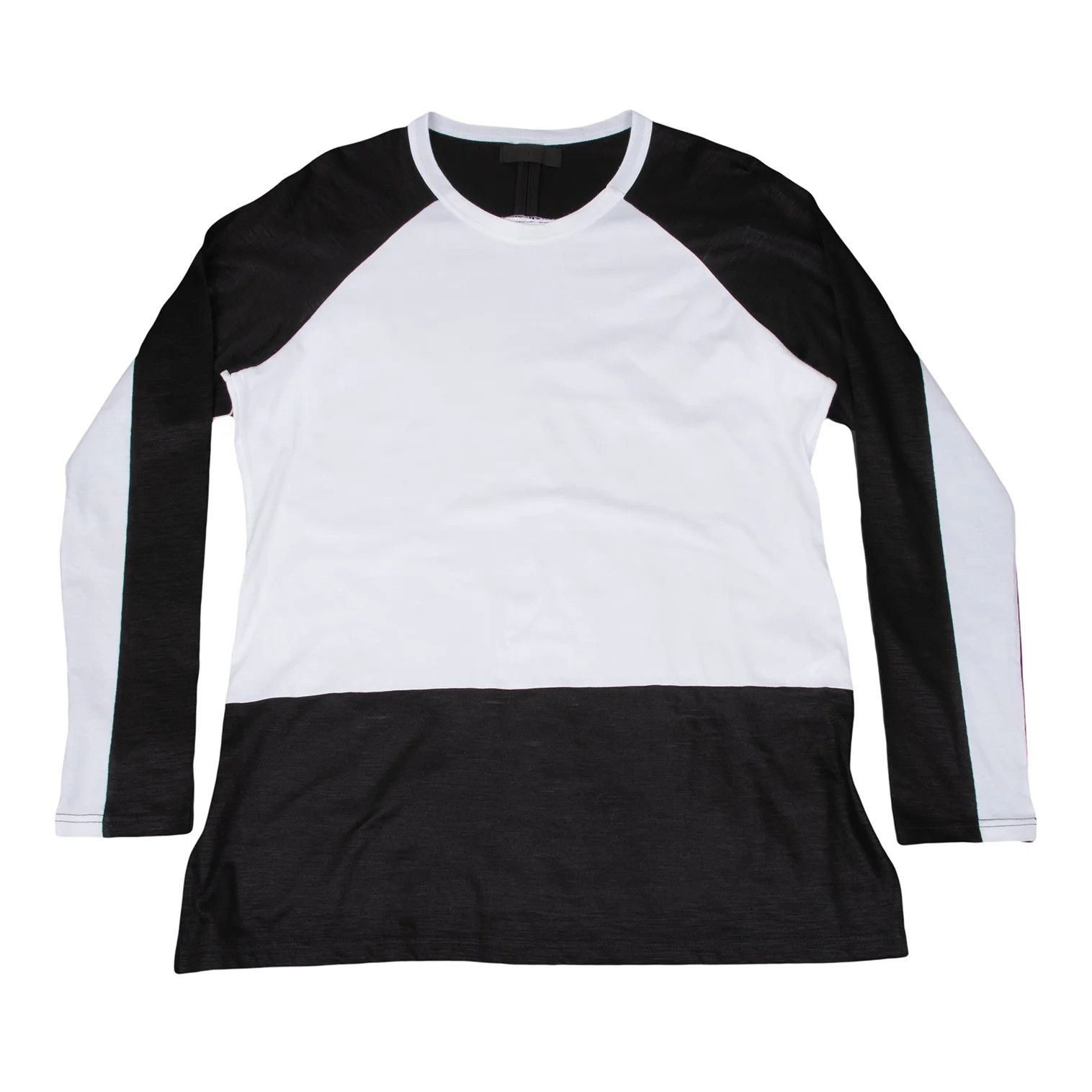 Jean Paul Gaultier Cotton and Ramie Raglan Cut Sewn Top in Black and White Size US M / EU 48-50 / 2 - 1 Thumbnail