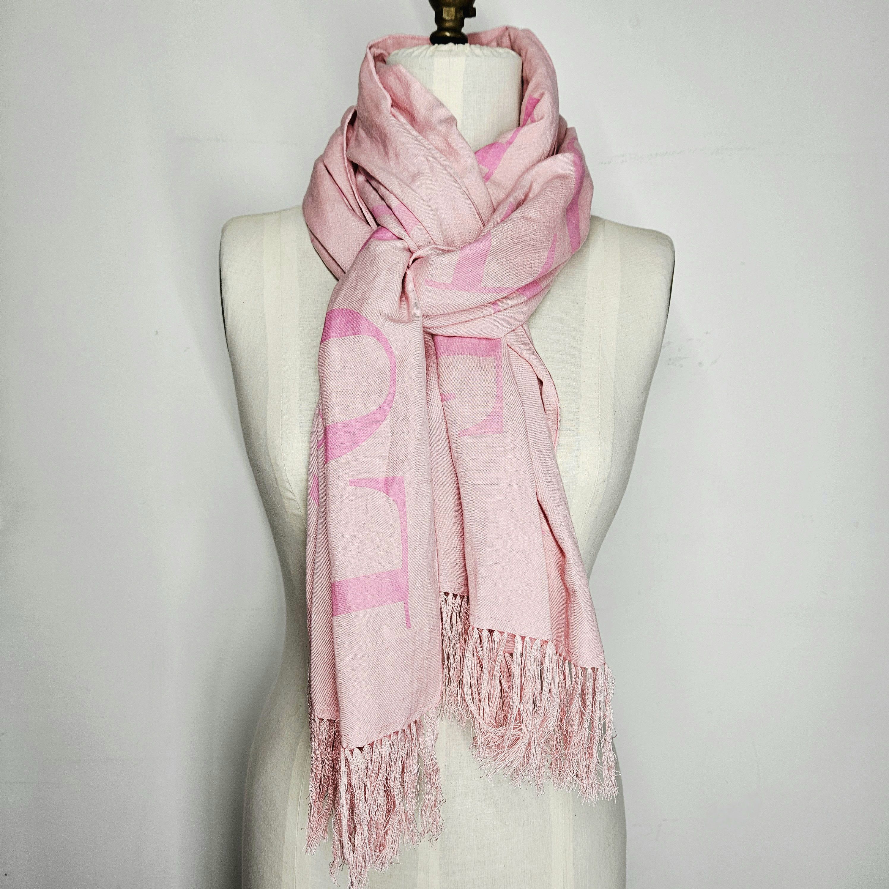 Other Red Envelope 74x23" Wrap Scarf Linen Pink Love Valentine's Size ONE SIZE - 9 Thumbnail