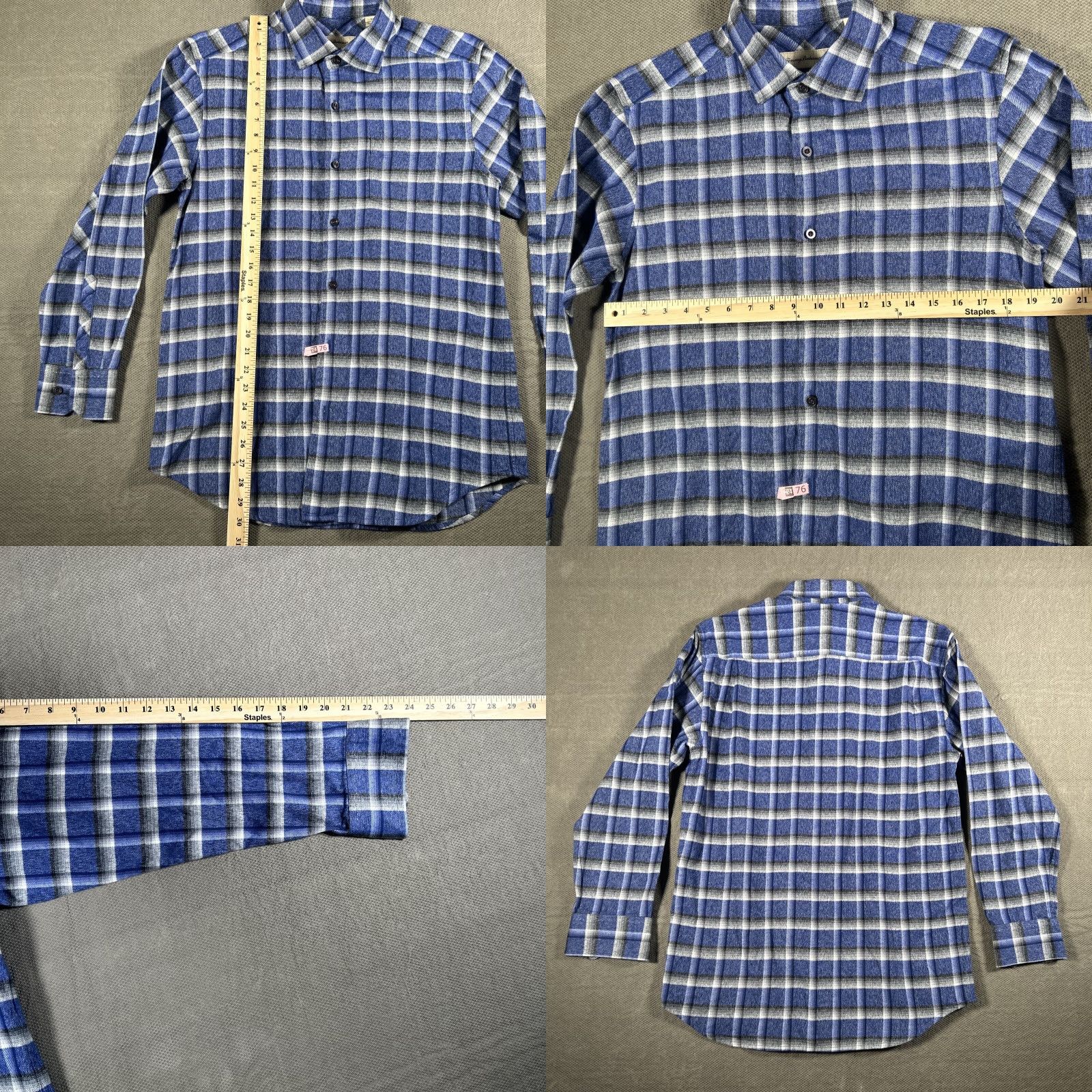 Tommy Bahama Tommy Bahama Long Sleeve Shirt Men S Blue Plaid Flannel Button Up Size US S / EU 44-46 / 1 - 8 Thumbnail