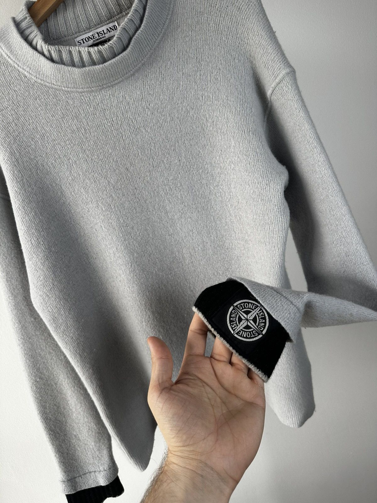 Stone Island Stone Island Mock Neck Knit Sweater Grey with Compass Logo Size US M / EU 48-50 / 2 - 5 Thumbnail