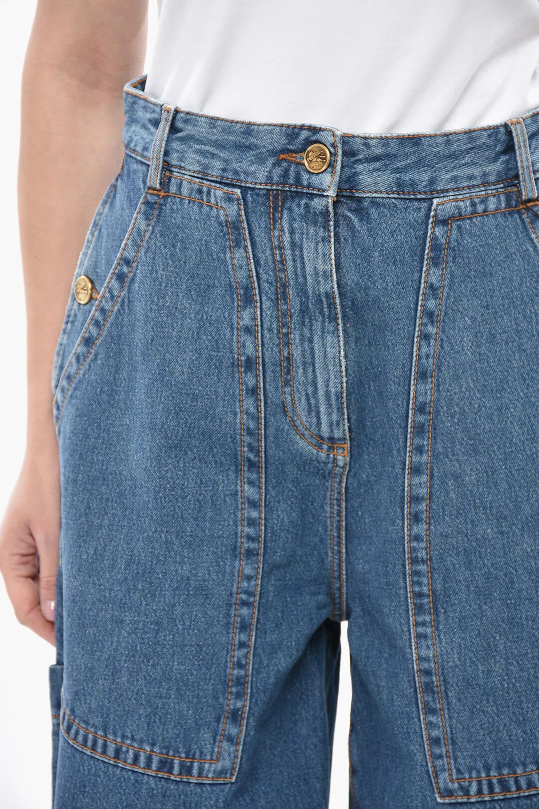 Etro og1mm0326 Extra Wide-Leg Jeans in Blue Size 26" / US 2 / IT 38 - 3 Thumbnail