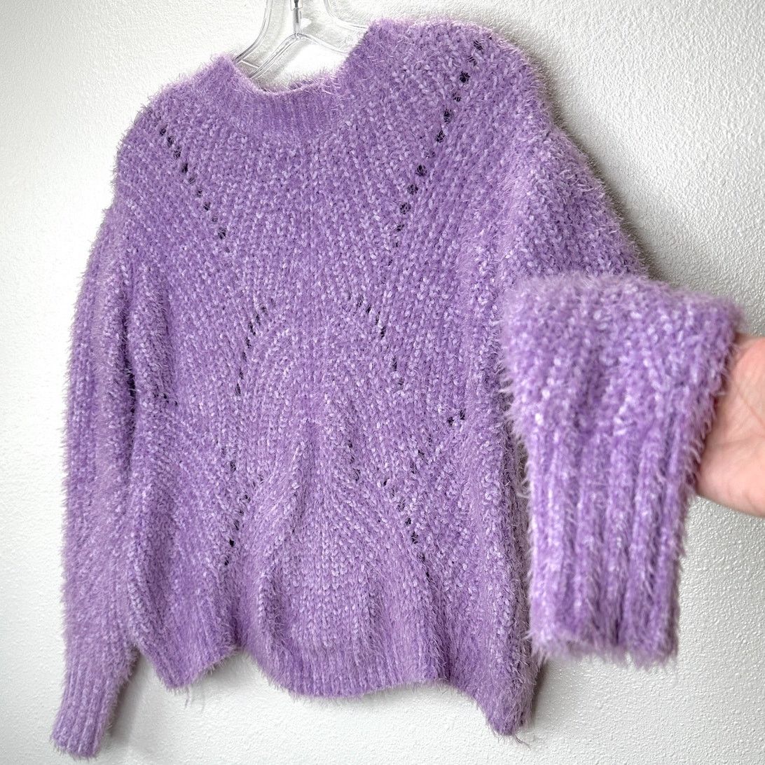 Other Aqua Light Purple Fuzzy Loose Knit Mock Neck Sweater S Size S / US 4 / IT 40 - 1 Thumbnail