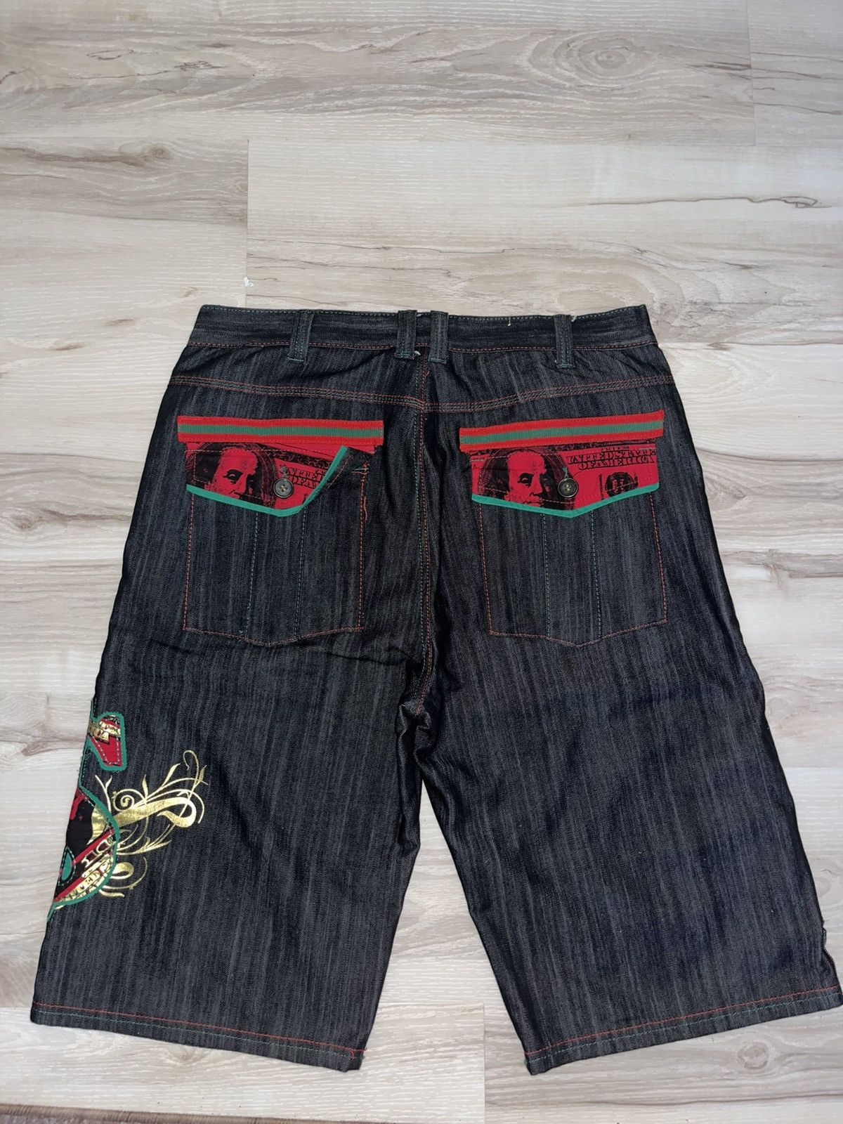 JNCO y2k hip hop embroidered exa jean shorts Size US 38 / EU 54 - 3 Thumbnail