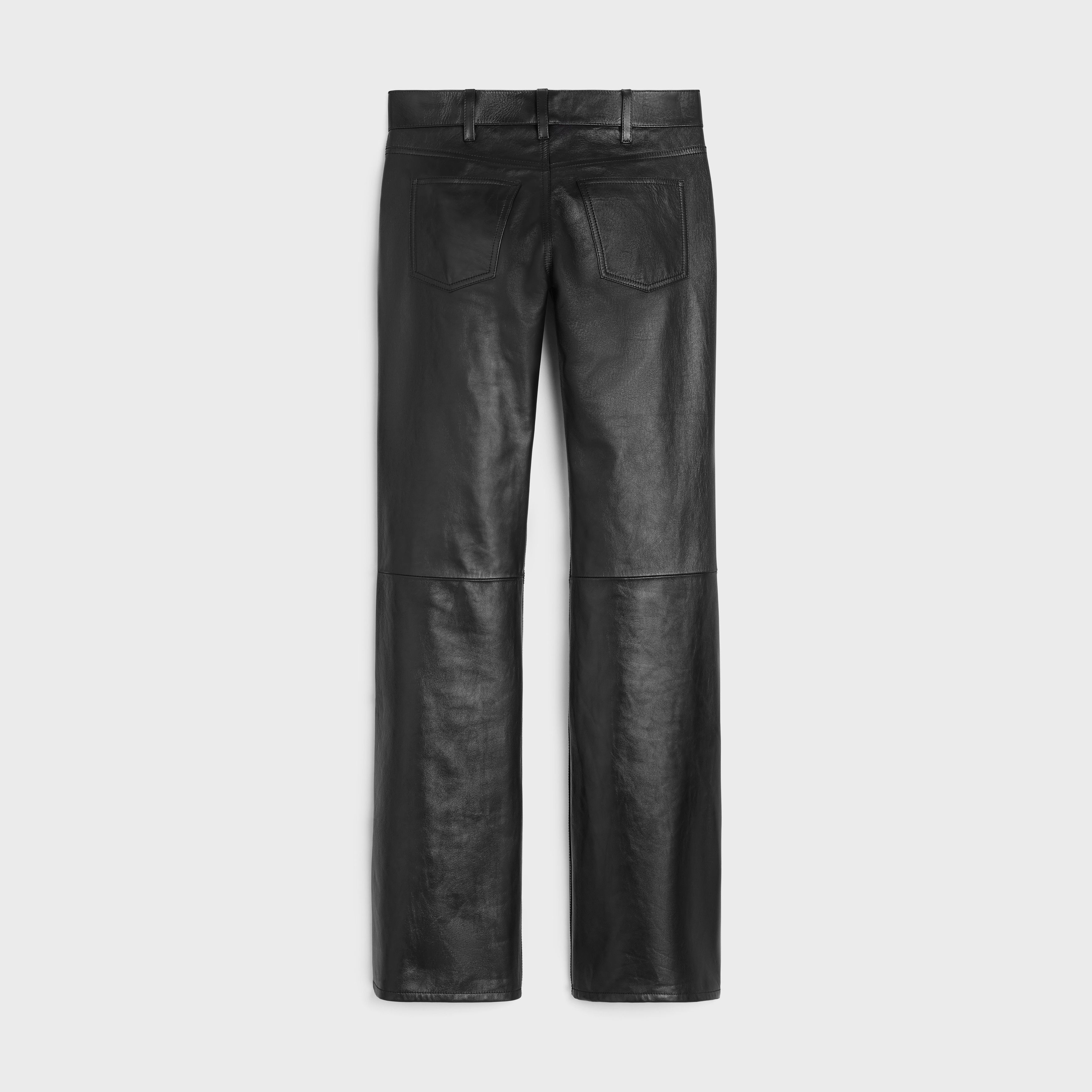 Celine o1w1db11124 Soft Lambskin Low Flare Jeans in Black Size 26" / US 2 / IT 38 - 2 Thumbnail