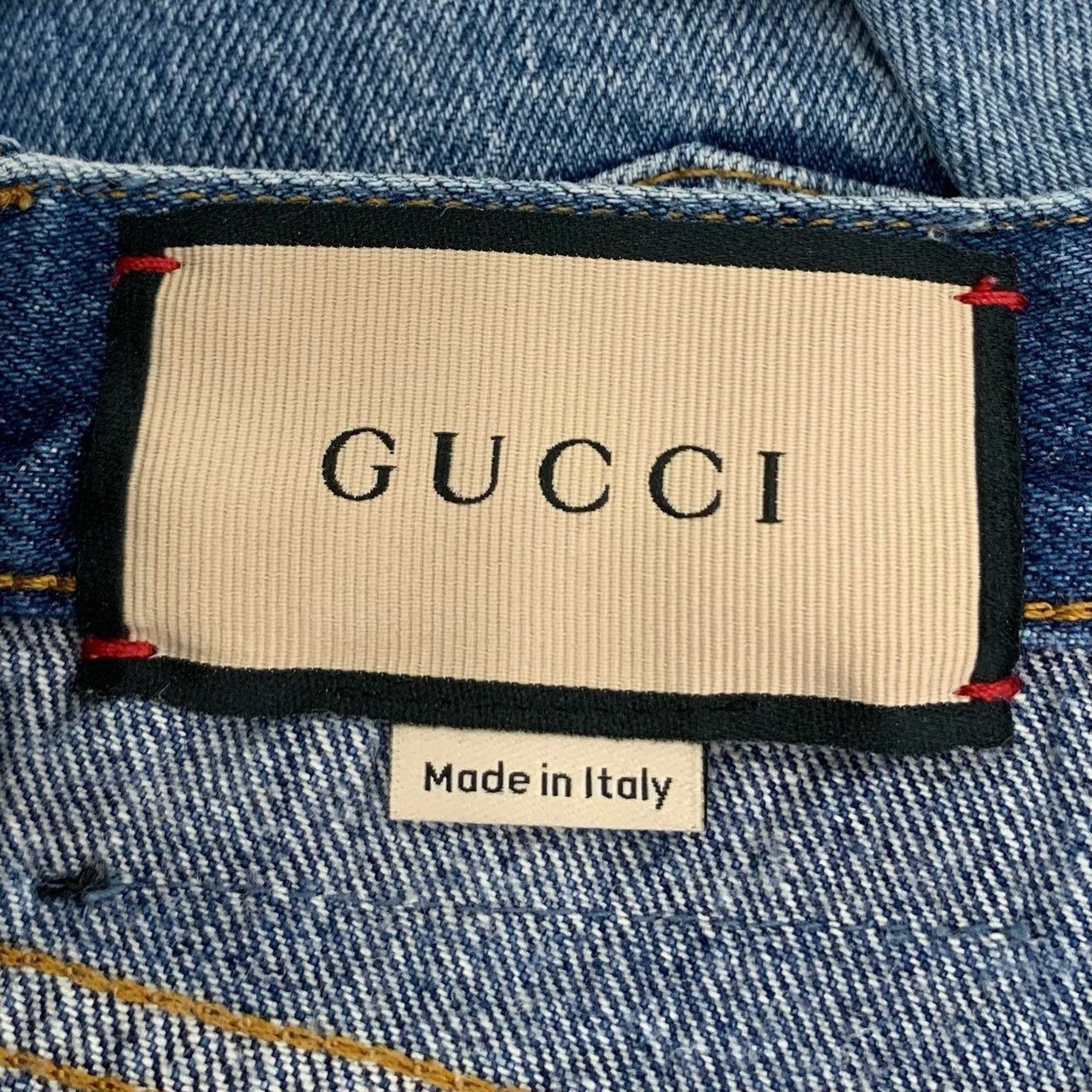 Gucci Gucci Womens High-Waisted Distressed Denim Shorts With Raw E Size 32" / US 10 / IT 46 - 7 Thumbnail