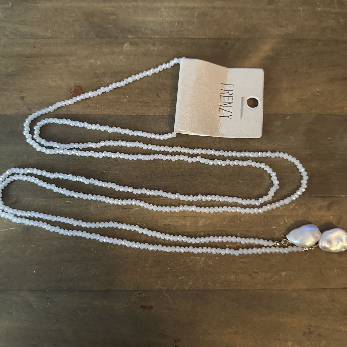 Other Frenzy sparkly white glass bead lariat necklace Size ONE SIZE - 5 Thumbnail