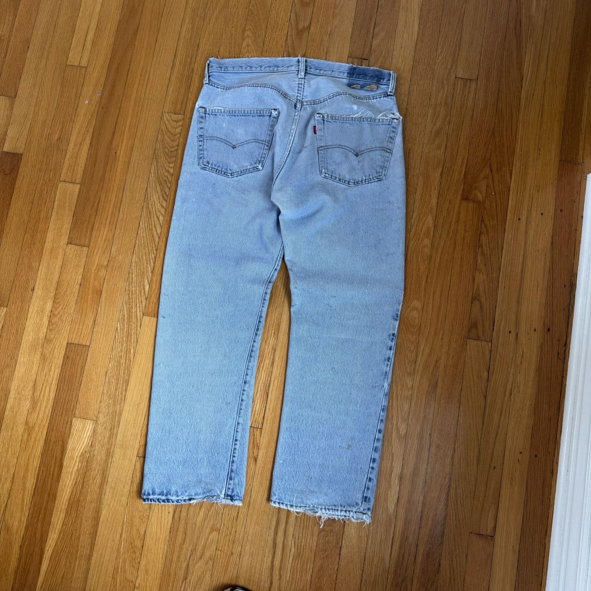 Levi's × Levi's Made & Crafted × Levi's Vintage Clothing REDLINE Vintage Levi’s 501 Thrashed Jeans Size US 34 / EU 50 - 6 Thumbnail