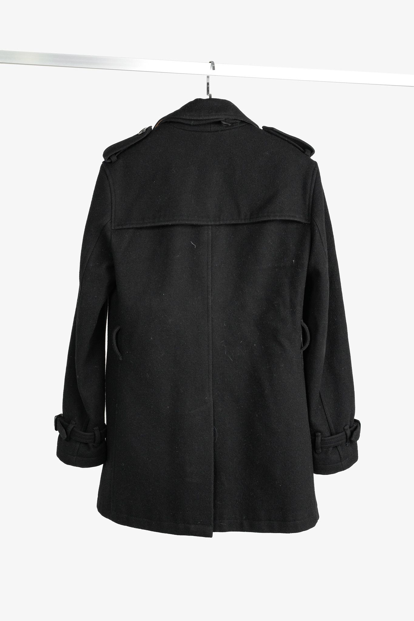 Burberry Burberry Black Wool-Blend Double-Breasted Pea Coat Size US M / EU 48-50 / 2 - 2 Thumbnail