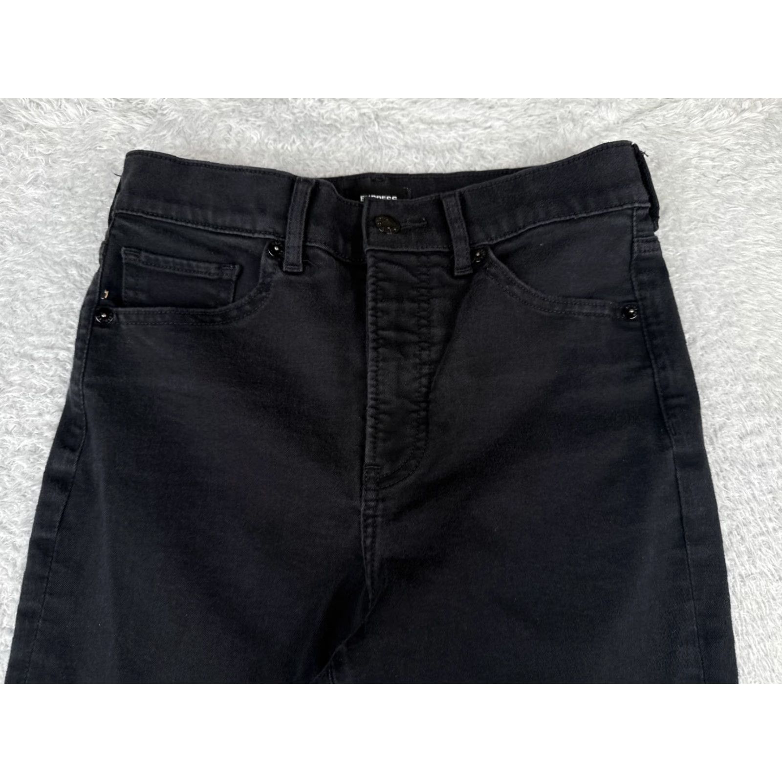 Express VINTAGE Express Womens Jeans Bootcut High Rise Black Cotton Blend 26x31 90s Designer Authentic Women's Size 26" / US 2 / IT 38 - 4 Thumbnail