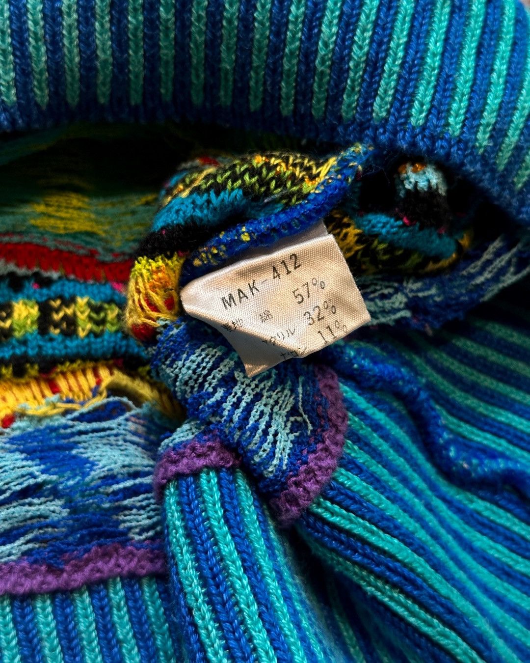 Yoshiyuki Konishi Ficce Uomo 1980s Multicolor DNA Helix Patchwork Sweater Size US L / EU 52-54 / 3 - 5 Thumbnail