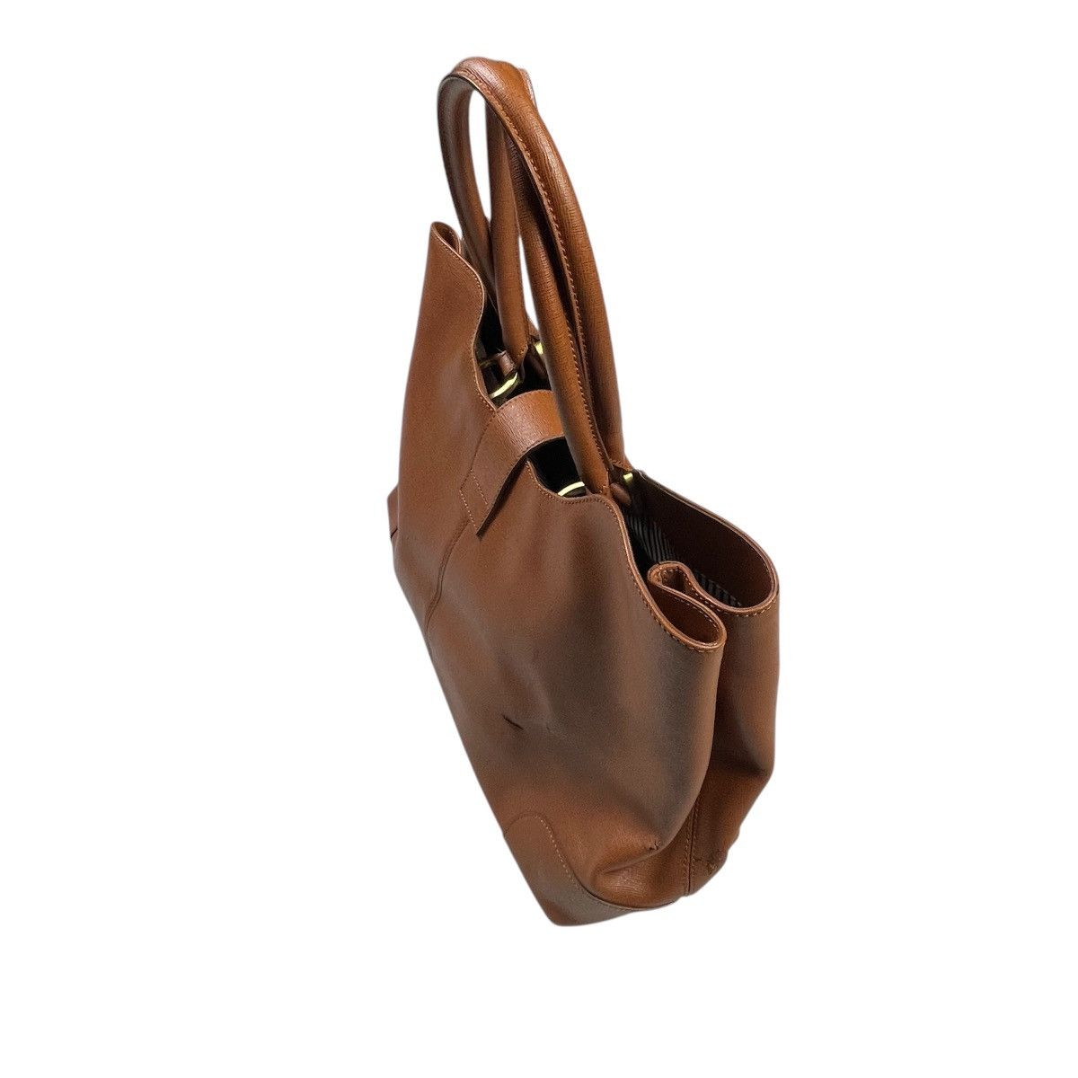 Fendi × Leather Fendi Brown Leather Chameleon Shopping Tote Bag Luxury Size ONE SIZE - 4 Thumbnail