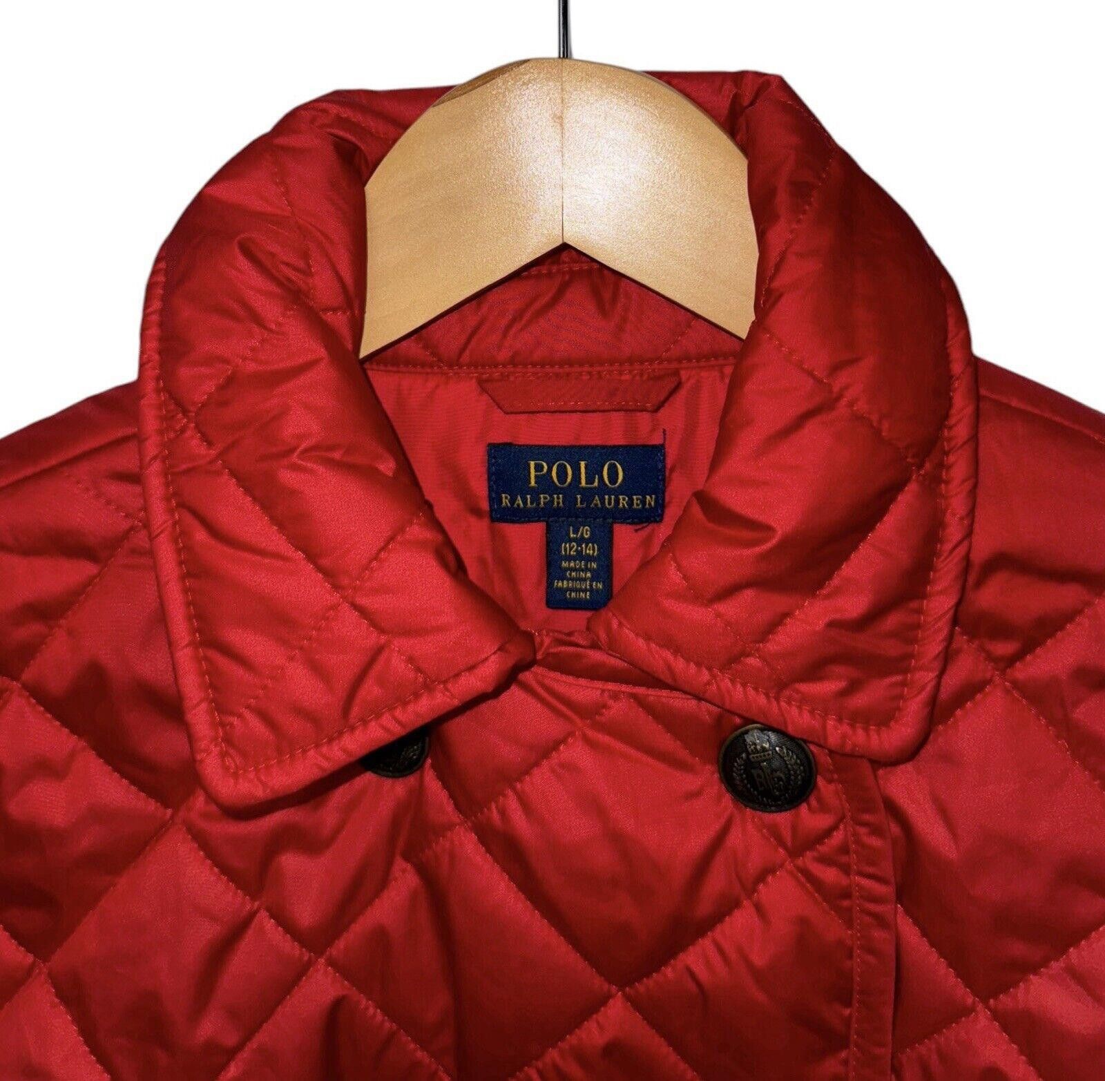 Polo Ralph Lauren Polo Ralph Lauren Girls Red Quilted Button Jacket Kids Sz L Size XXS / US 00 / IT 34 - 3 Thumbnail