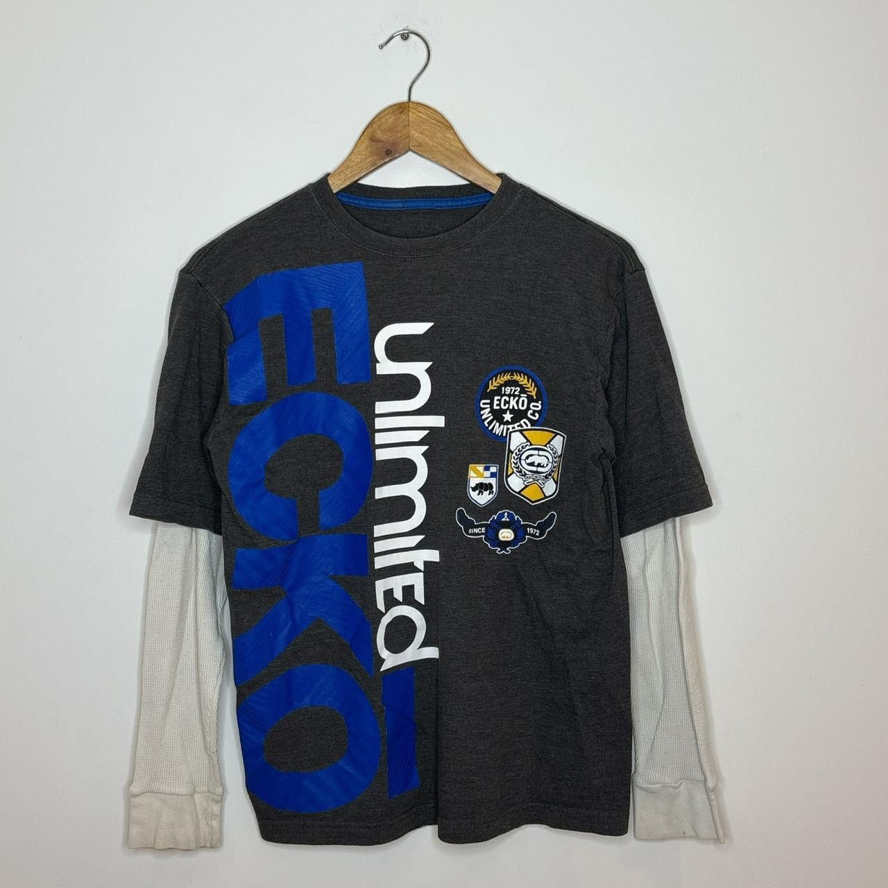Ecko Unltd. Y2K Ecko Unlimited Double Layer Thermal Tee Shirt Size US S / EU 44-46 / 1 - 1 Thumbnail