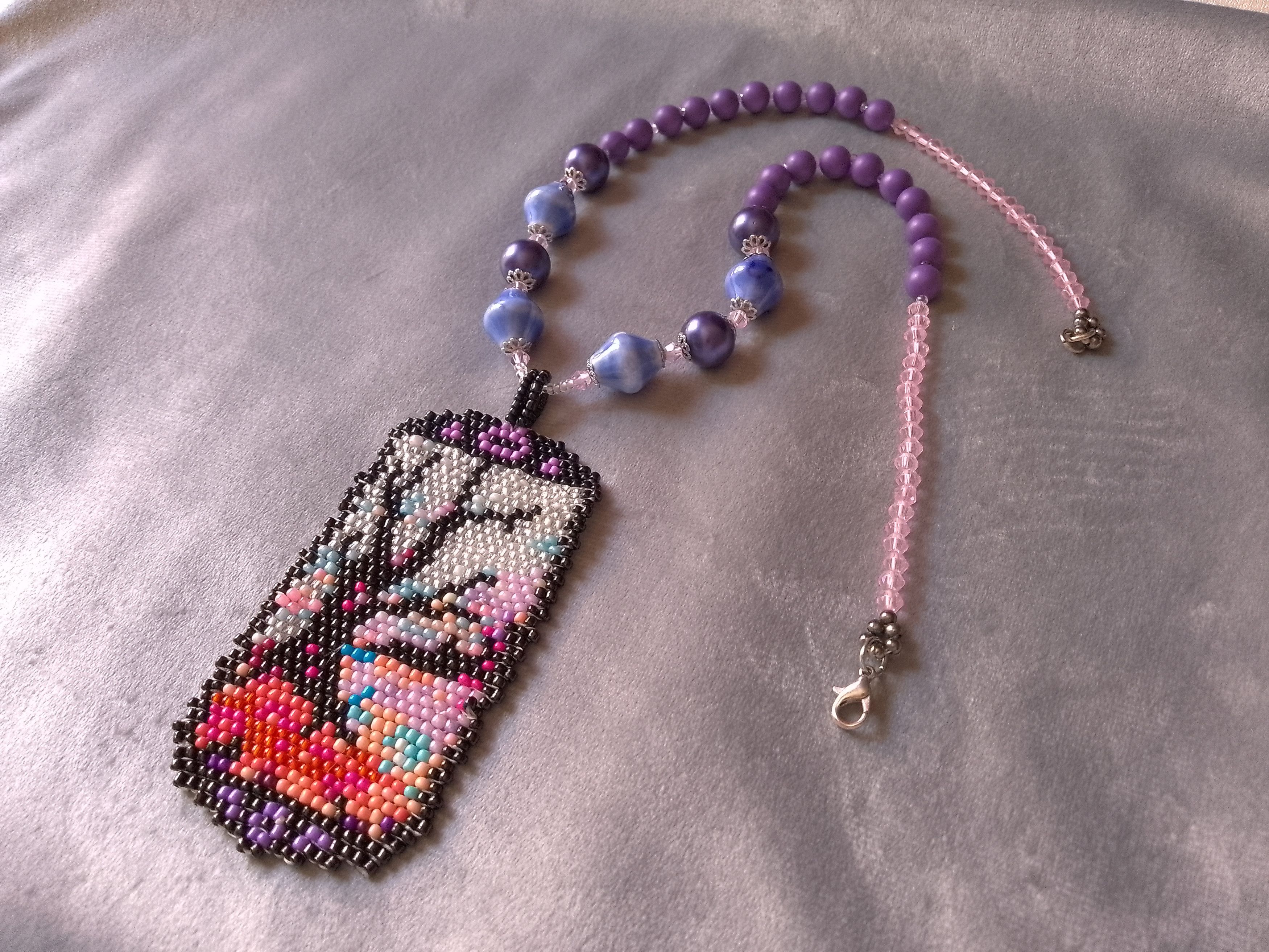 Handmade Necklace Long ceramics Boho beaded 🌲 Tree Size ONE SIZE - 4 Thumbnail