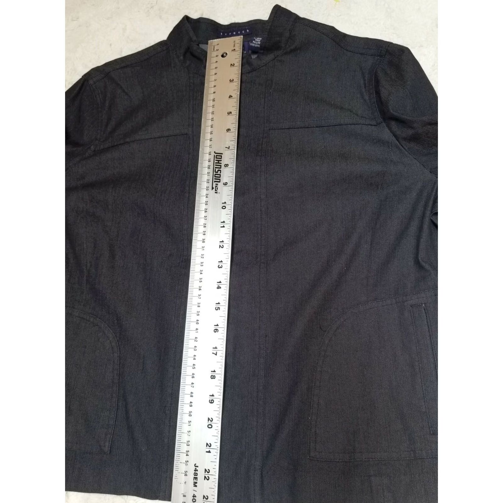 Denime Hillard & Hanson Womens XL Denim Black Casual Jacket Full Zip Pockets Size XL / US 12-14 / IT 48-50 - 6 Thumbnail