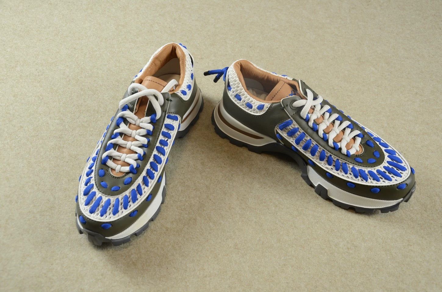 Ermenegildo Zegna Zegna Claudio Sneaker Blue / Pink White 43/43.5 Size US 10.5 / EU 43-44 - 3 Thumbnail