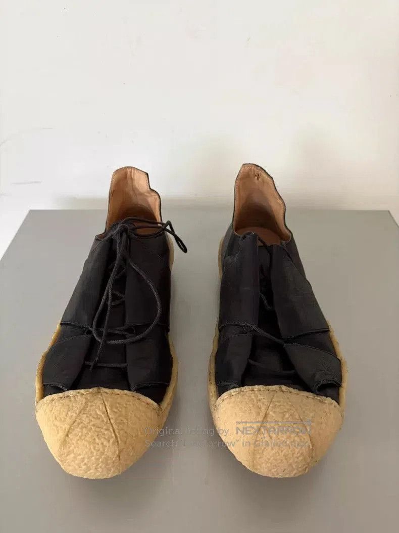 Ma+ Men's Black Foldable Leather Sport Shoes. Size US 8.5 / EU 41-42 - 3 Thumbnail