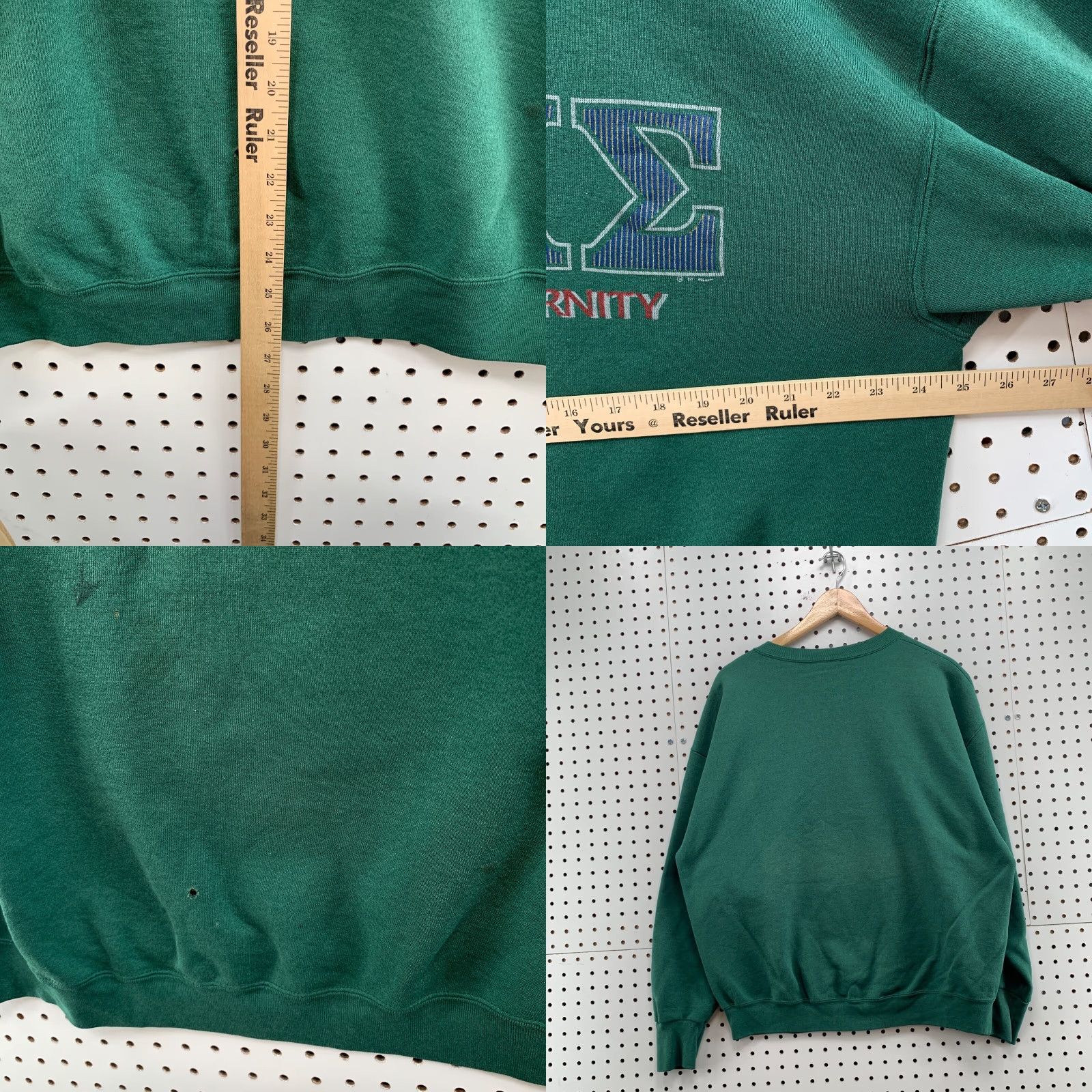 Delta VINTAGE Fraternity For Eternity Crew Neck Sweatshirt Mens XL Green IEXE 25X26 Delta Size US XL / EU 56 / 4 - 10 Thumbnail