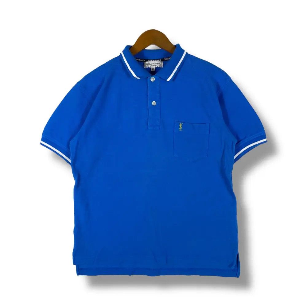 Vintage Vintage 90's YVES SAINT LAURENT Small Logo Pocket Polo Shirt Size US M / EU 48-50 / 2 - 1 Thumbnail