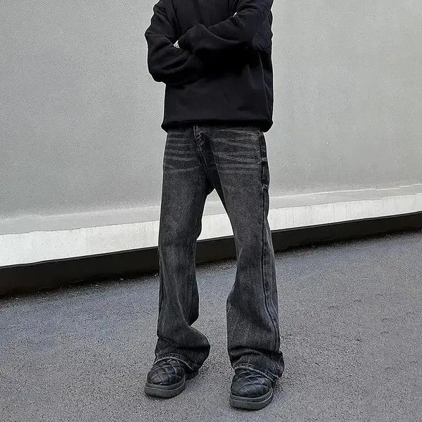VIBE Loose Straight-leg Flared Black Jeans Size US 30 / EU 46 - 7 Thumbnail
