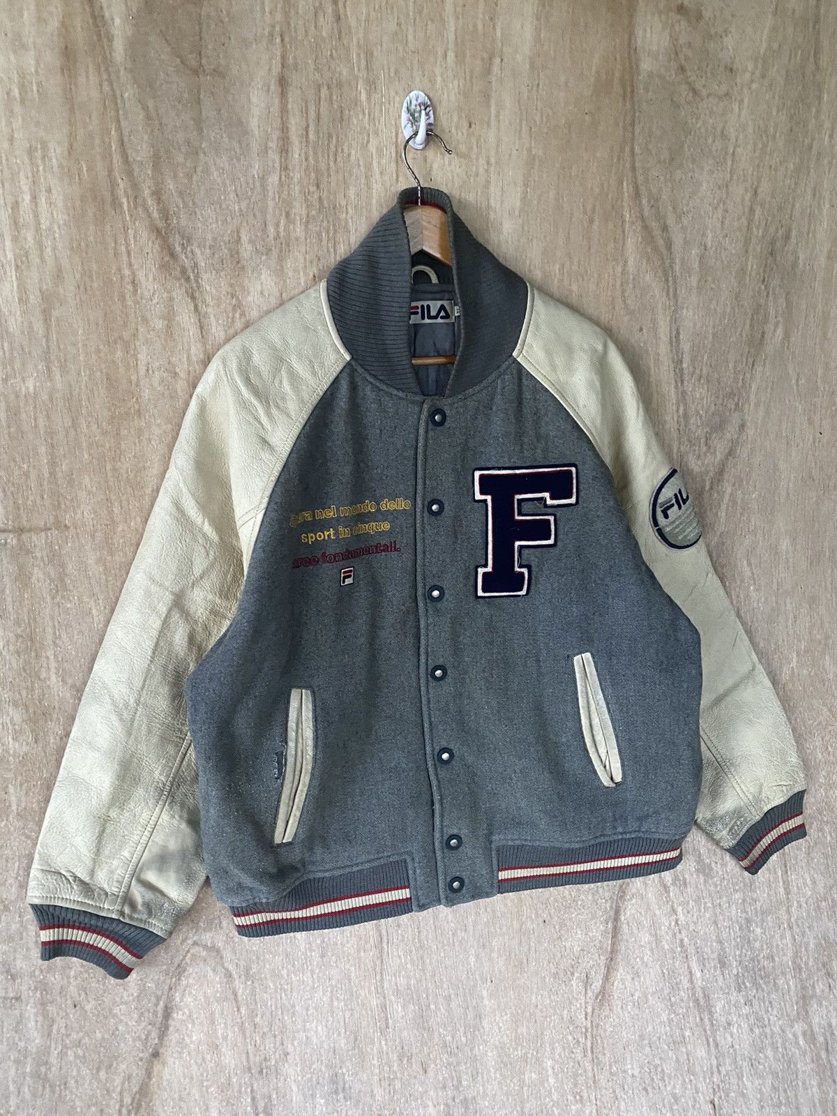 Fila Vintage FILA Varsity Jacket - Wool and Leather Size US XL / EU 56 / 4 - 3 Thumbnail