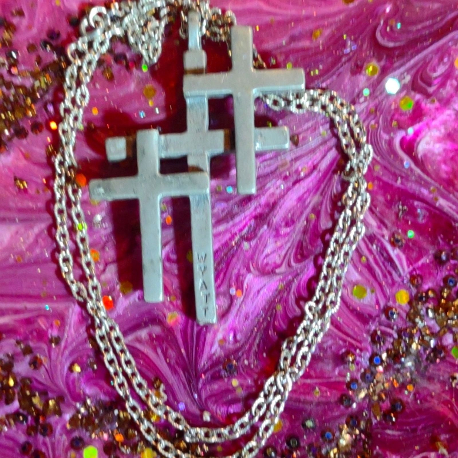 Sterling Silver Handcrafted~Reversible 1930s sterling silver cross~ Size ONE SIZE - 2 Thumbnail