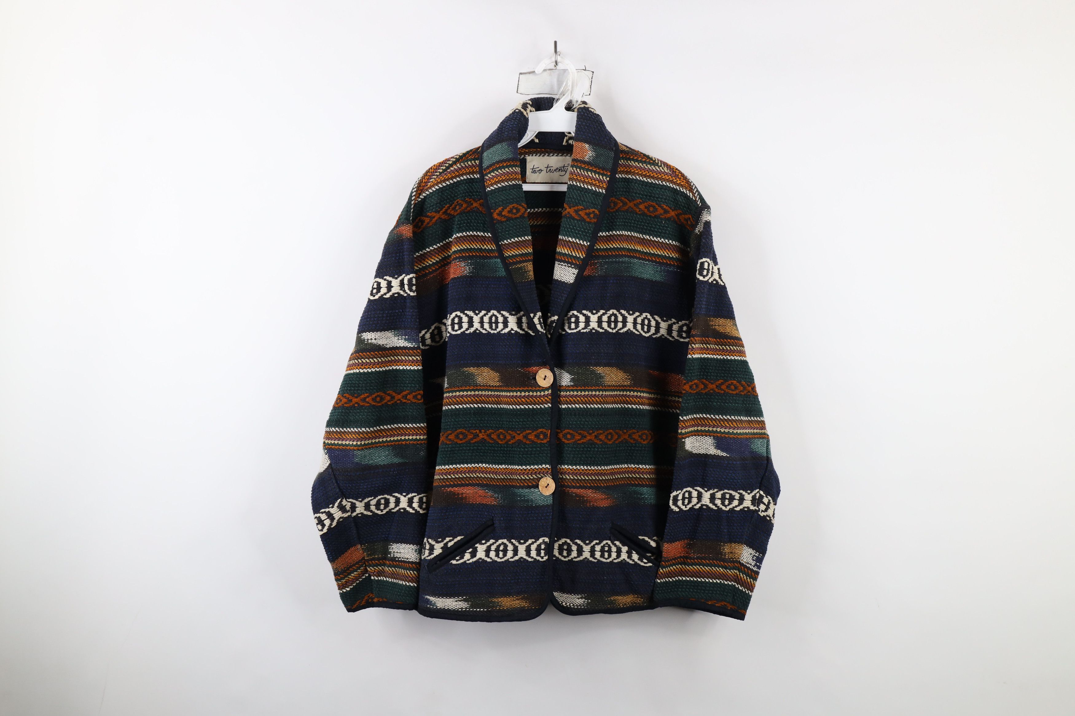 Vintage Vintage 90s Streetwear Rainbow Southwestern Tapestry Jacket Size L / US 10 / IT 46 - 1 Thumbnail