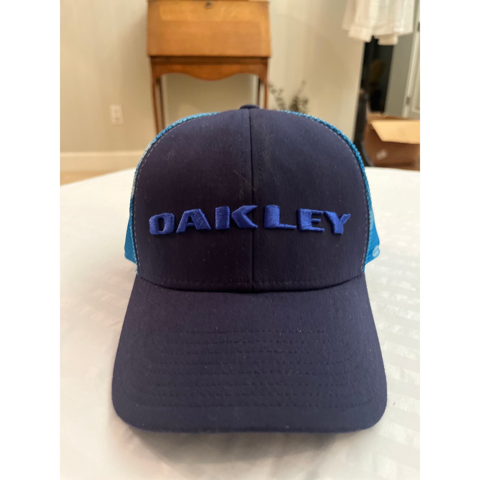 Oakley Oakley Silicon Bark Trucker Hat Navy Blue Camo Mesh Size ONE SIZE - 1 Thumbnail