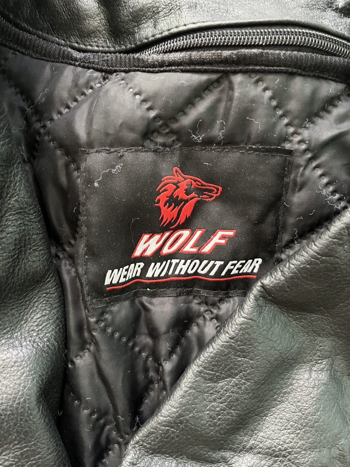 Vintage Wolf Wear Without Fear Vintage Leather Moto Jacket Black Size US XXL / EU 58 / 5 - 8 Thumbnail