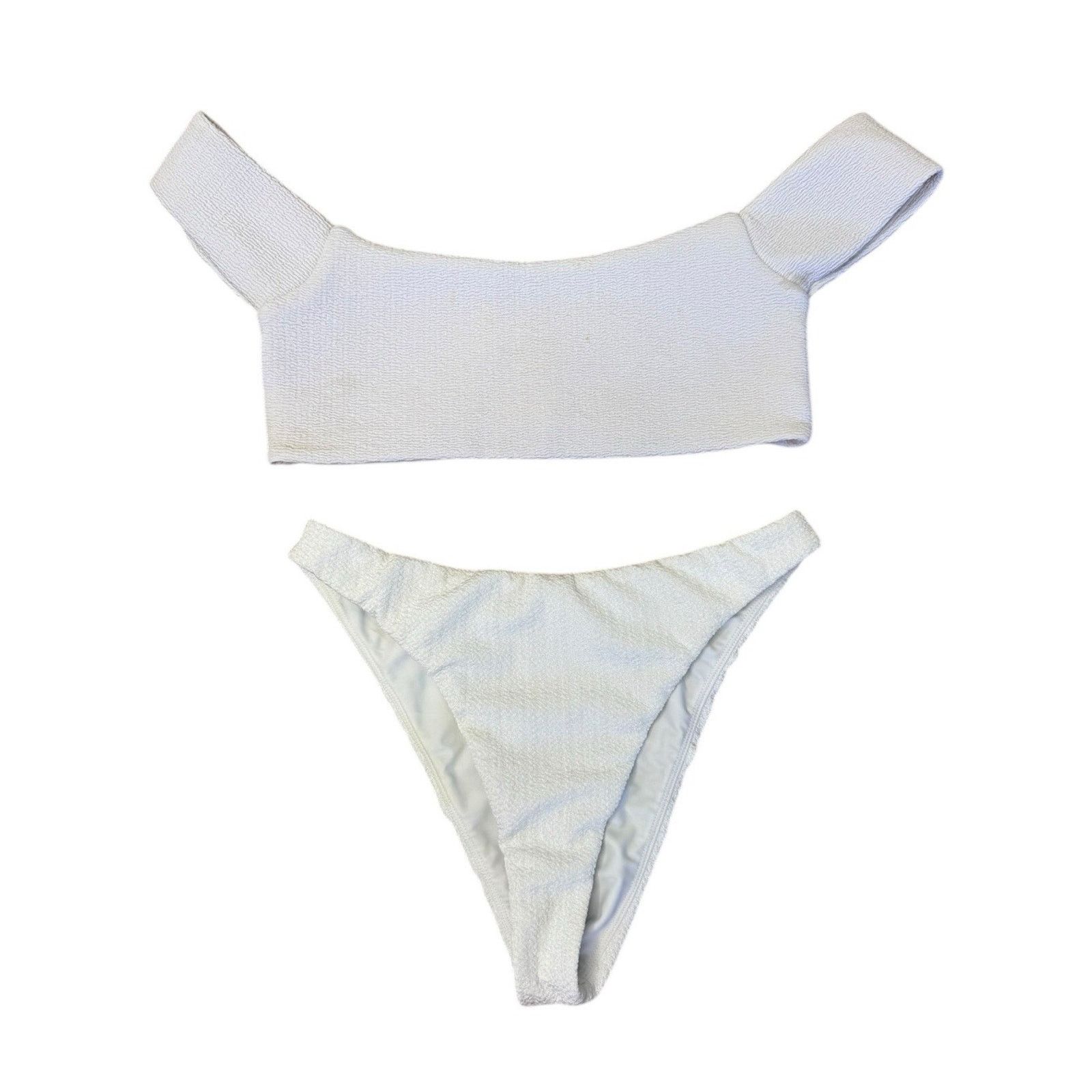 Other LOVERS + FRIENDS Tess Off Shoulder High Waist Texture Bikini Size ONE SIZE - 2 Thumbnail