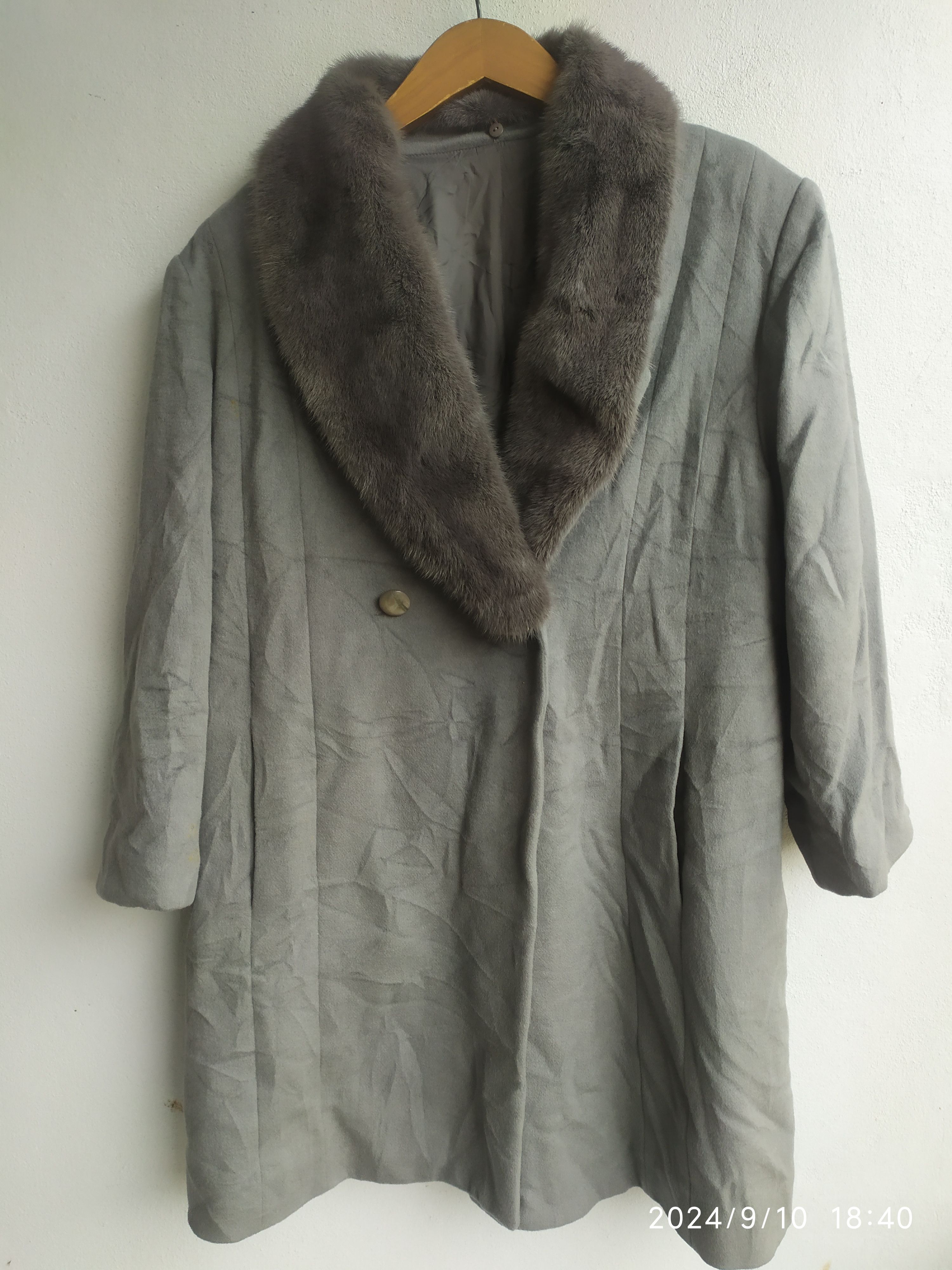 If Six Was Nine × Le Grande Bleu (L.G.B.) TESSUTO DI ITALIANO CASHMERE FOX FUR COLLAR COAT Size US L / EU 52-54 / 3 - 1 Thumbnail