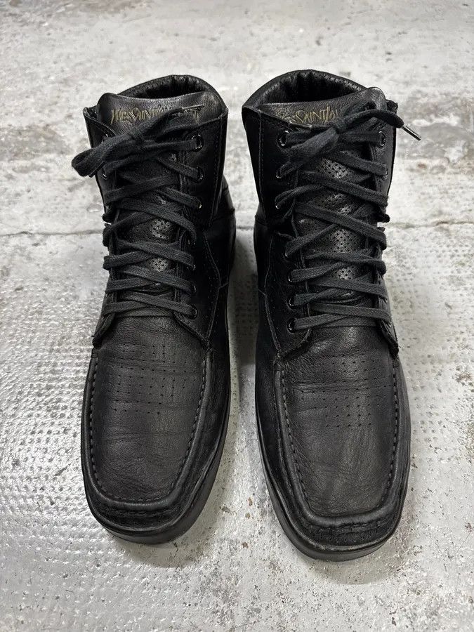 Yves Saint Laurent AW2009 Yves Saint Laurent Puma Black Lace-Up Leather Sneakers Size US 10 / EU 43 - 6 Thumbnail