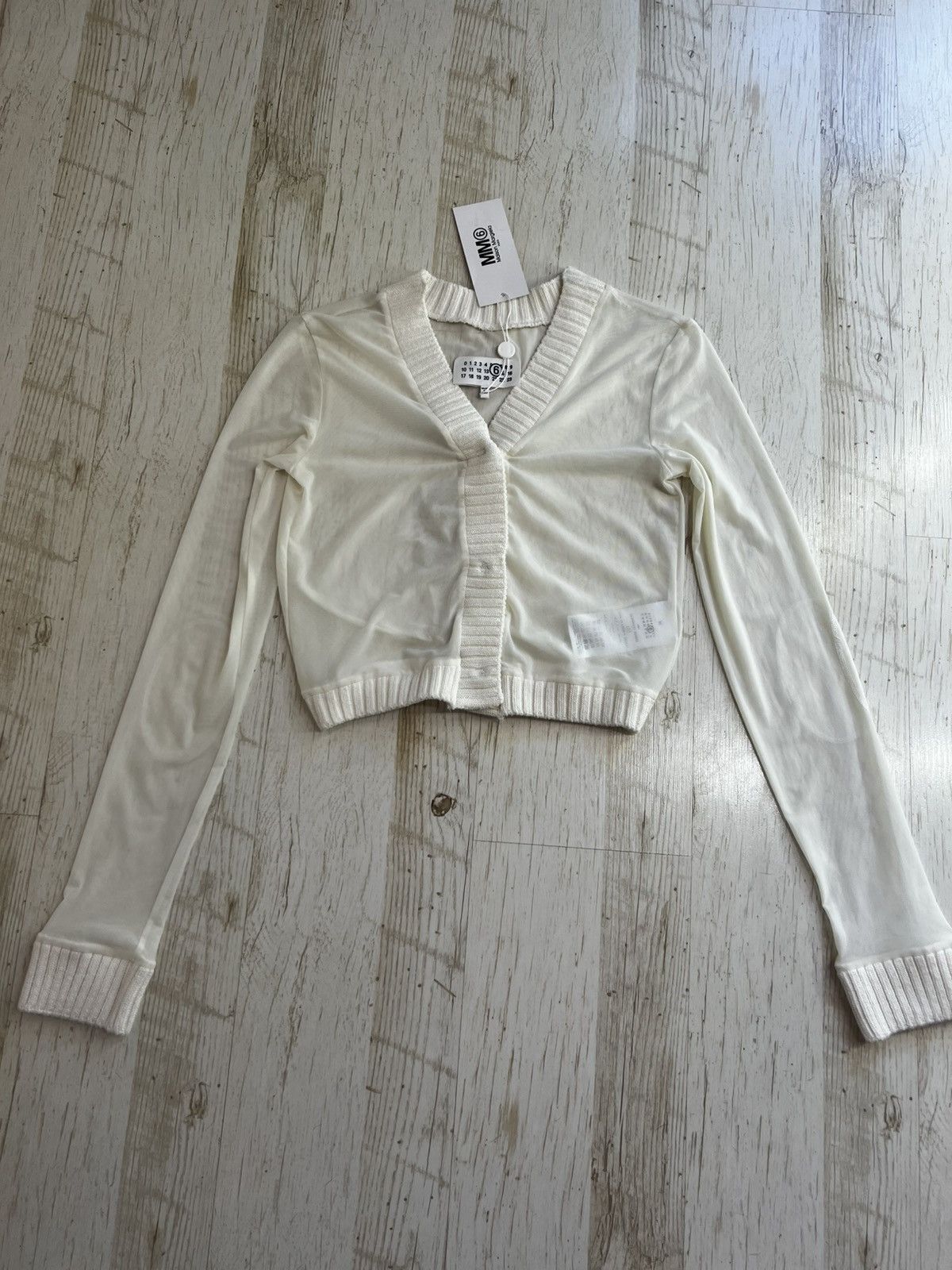 Maison Margiela MM6 Maison Margiela Mesh Cardigan Ivory Size M New Size M / US 6-8 / IT 42-44 - 7 Thumbnail
