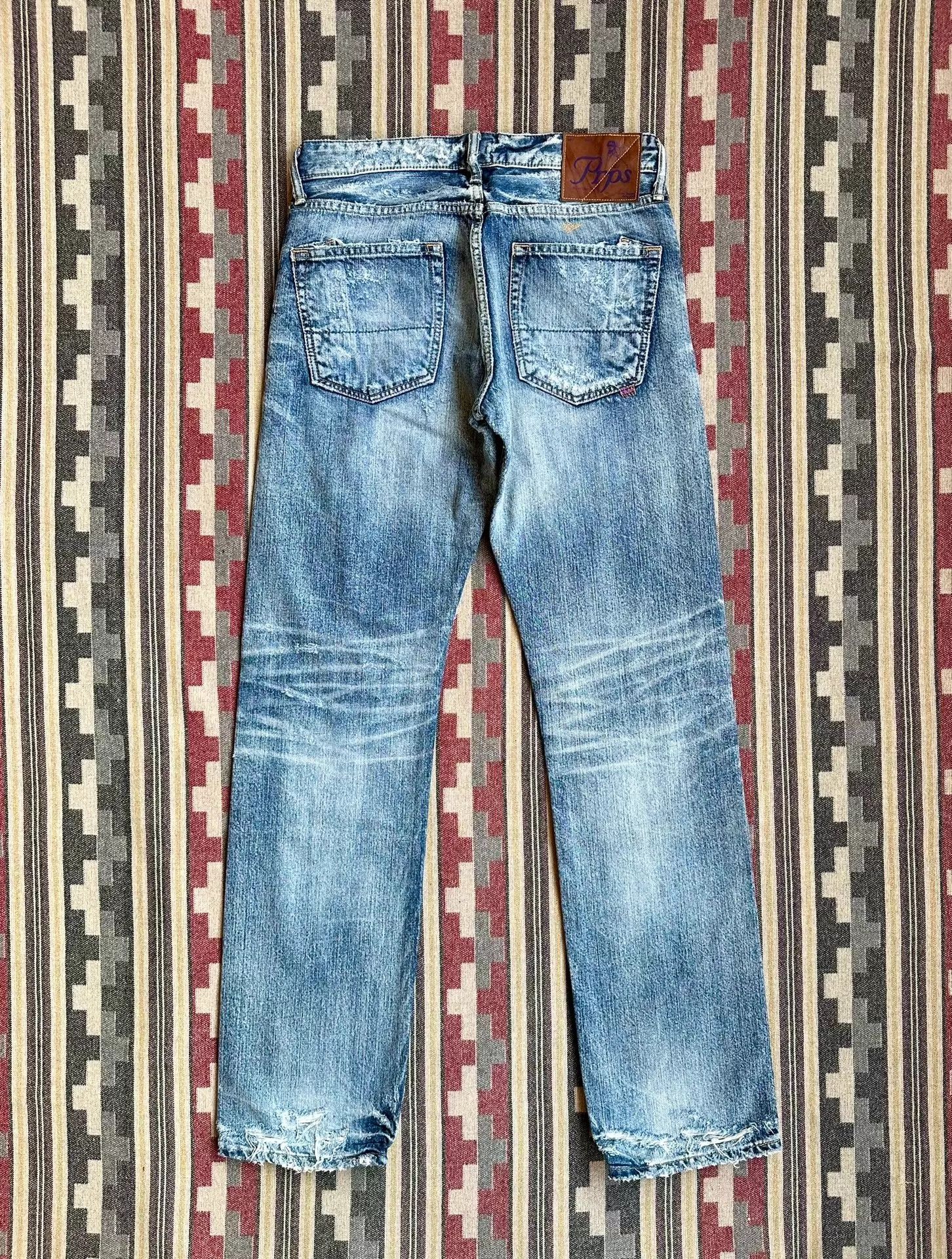 Prps Prps Purple Distressed Heavy Washed Denim P55P101A Size US 32 / EU 48 - 2 Thumbnail