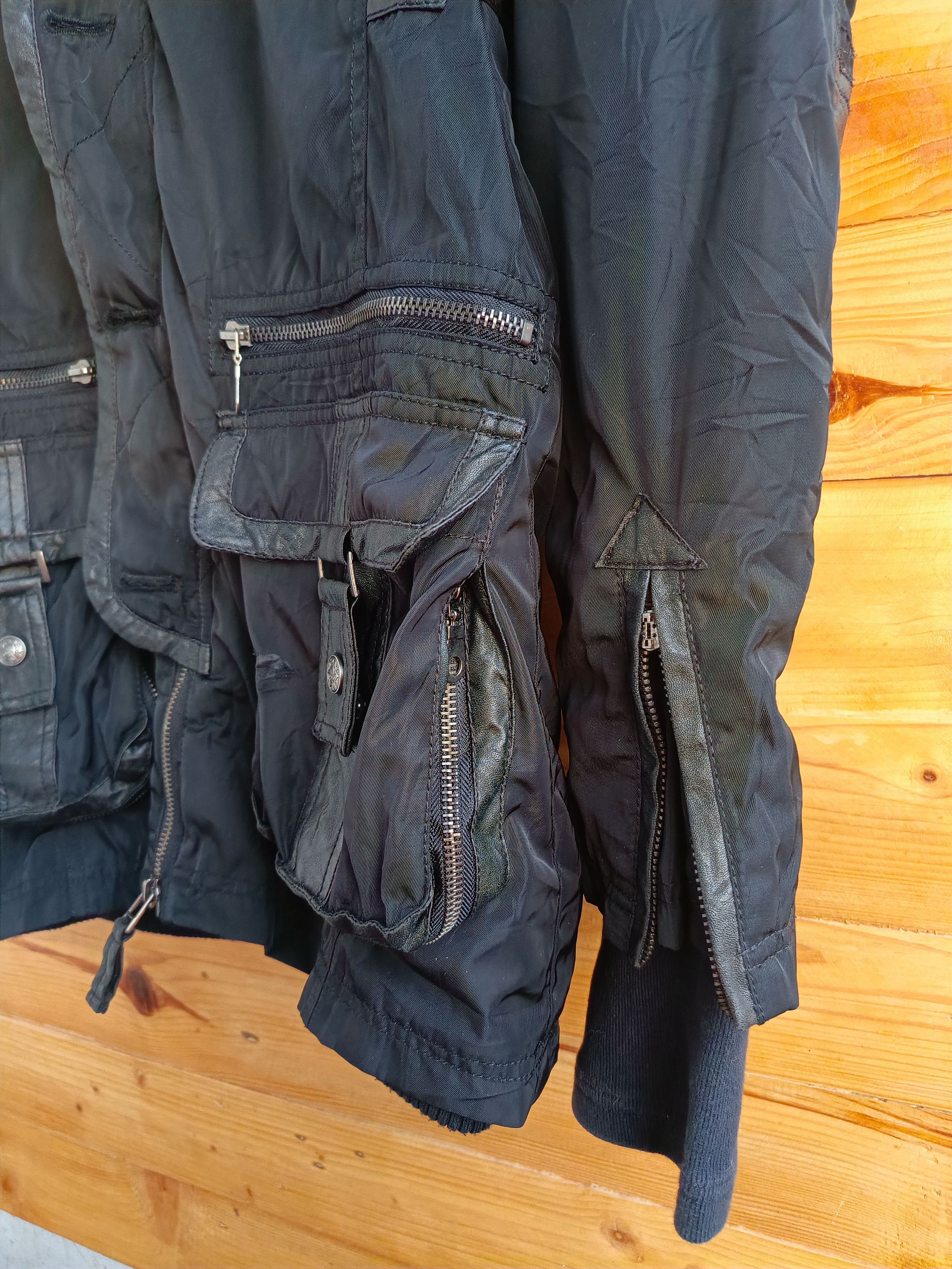 Yasuyuki Ishii Glitz LeatherxParachute BONDAGE FUR HOODED 2 ZIP GOTHIC PUNK Size US M / EU 48-50 / 2 - 14 Thumbnail