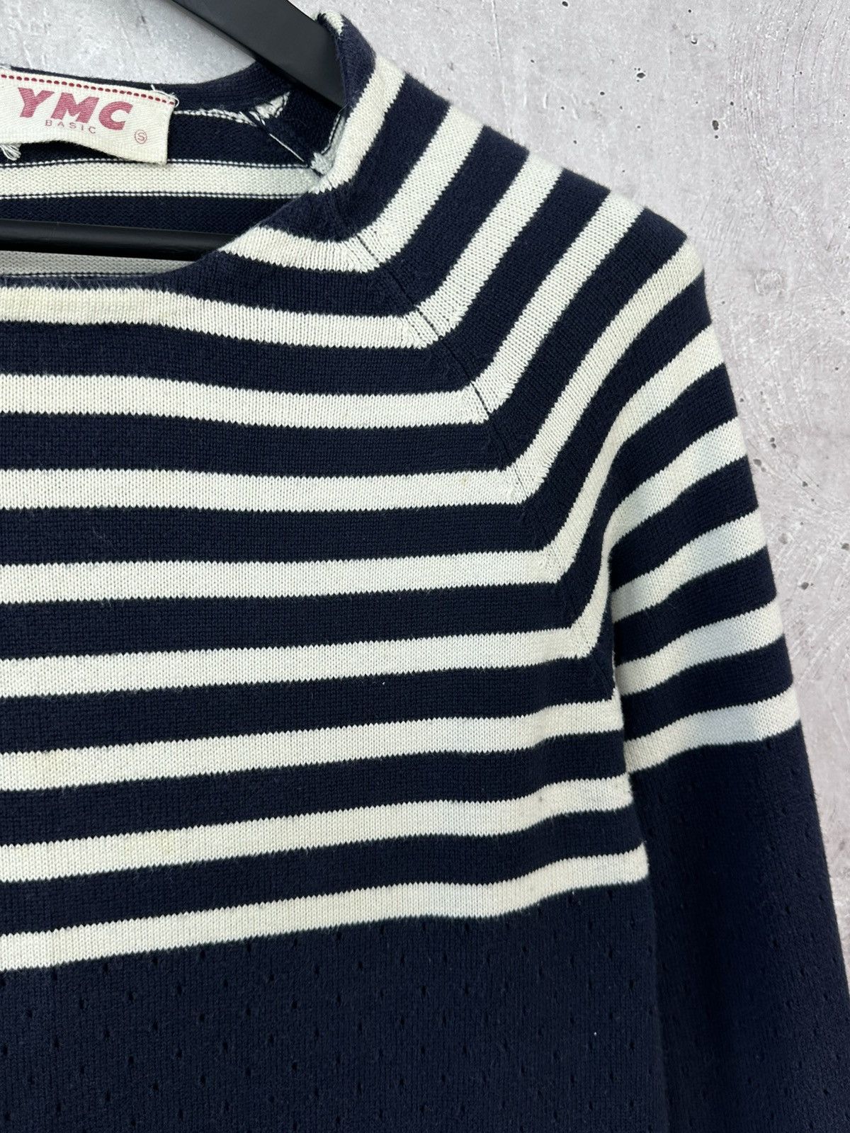 YMC YMC Stripped Navy Blue Cotton Men’s Sweater Size US M / EU 48-50 / 2 - 6 Thumbnail