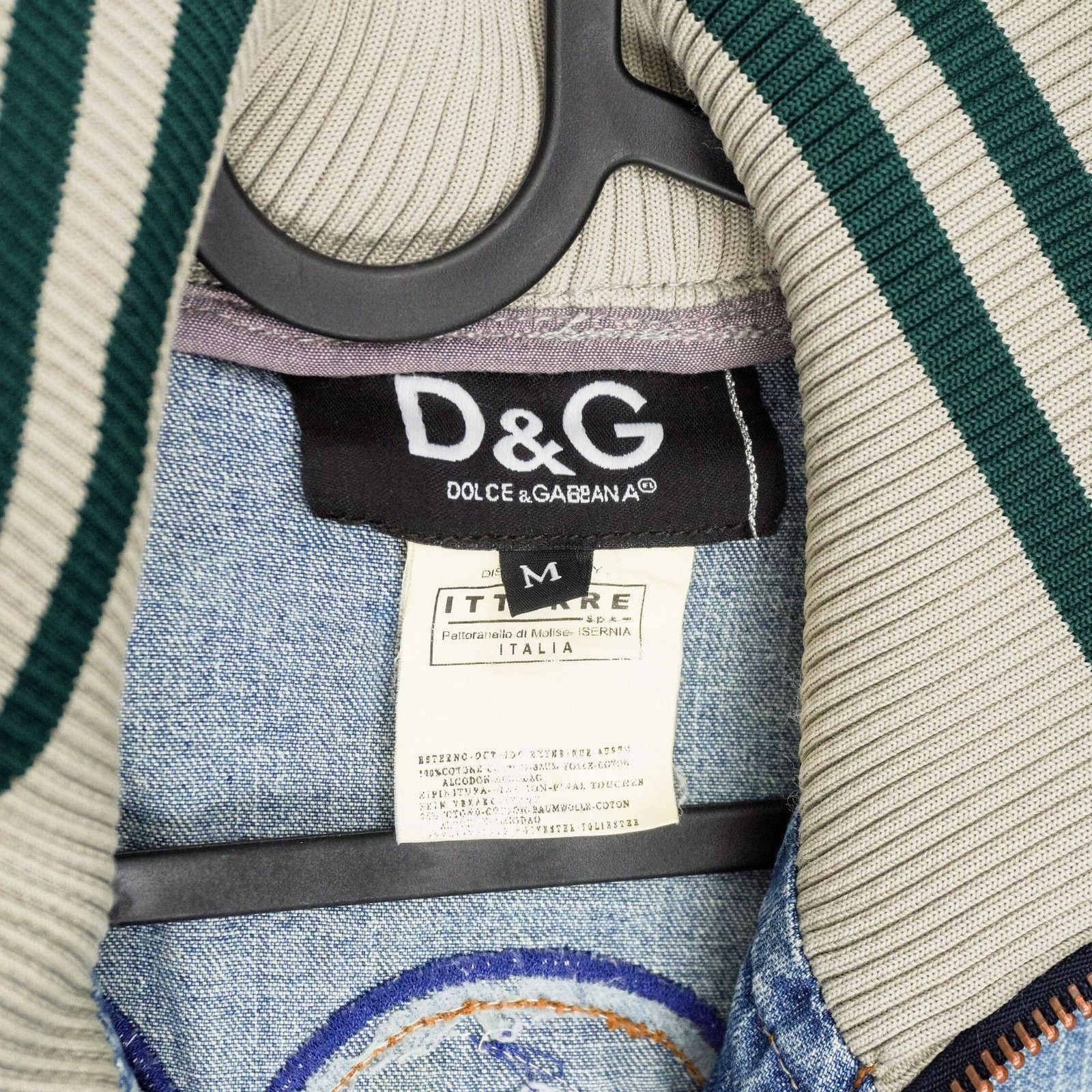 Dolce Gabbana SS2005 DG Logo Light Blue Denim Bomber Jacket