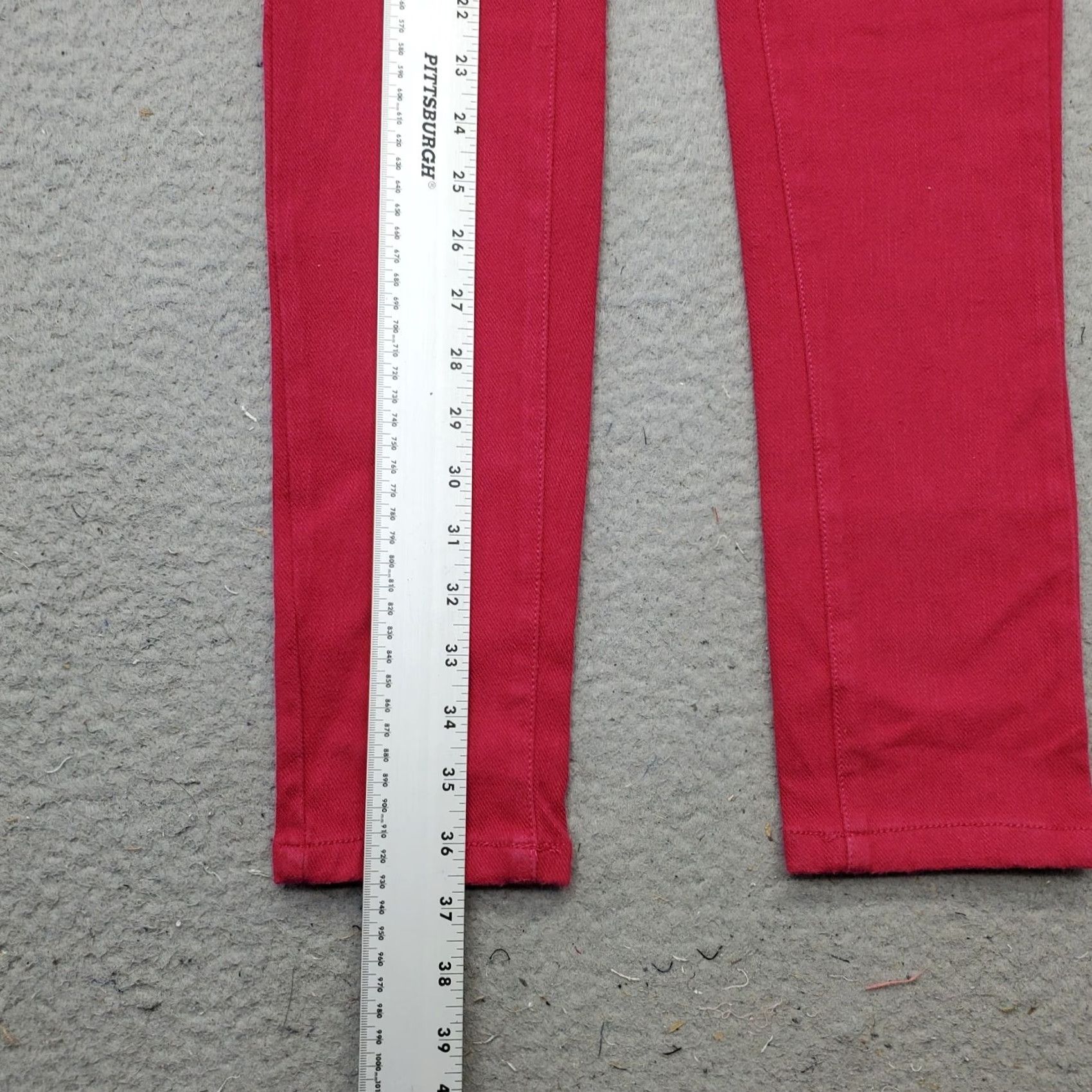 Denime Diane Gilman DG2 Skinny Jeans Womens XS Pink Denim Stretch Flat Front Pull On Jeans Size 26" / US 2 / IT 38 - 3 Thumbnail