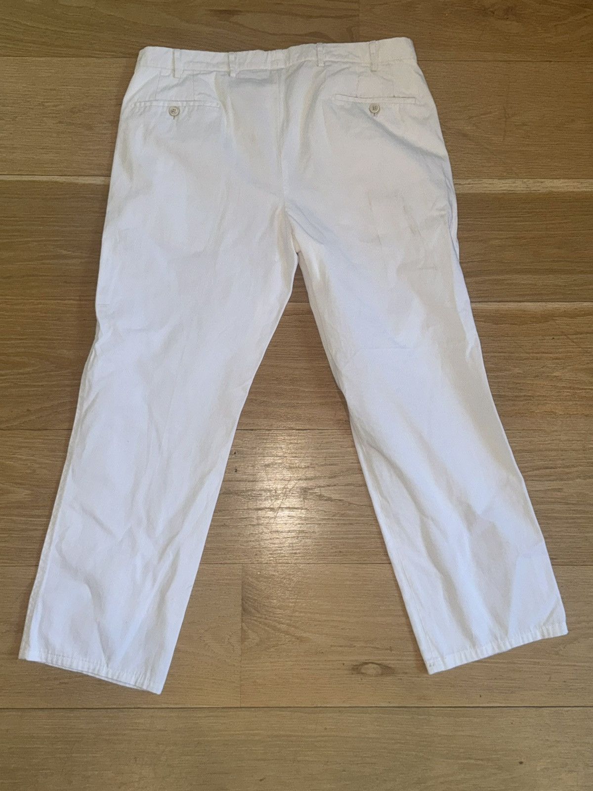 Prada vintage prada made italy 100% cotton white pants 36x29 m Size US 36 / EU 52 - 1 Thumbnail
