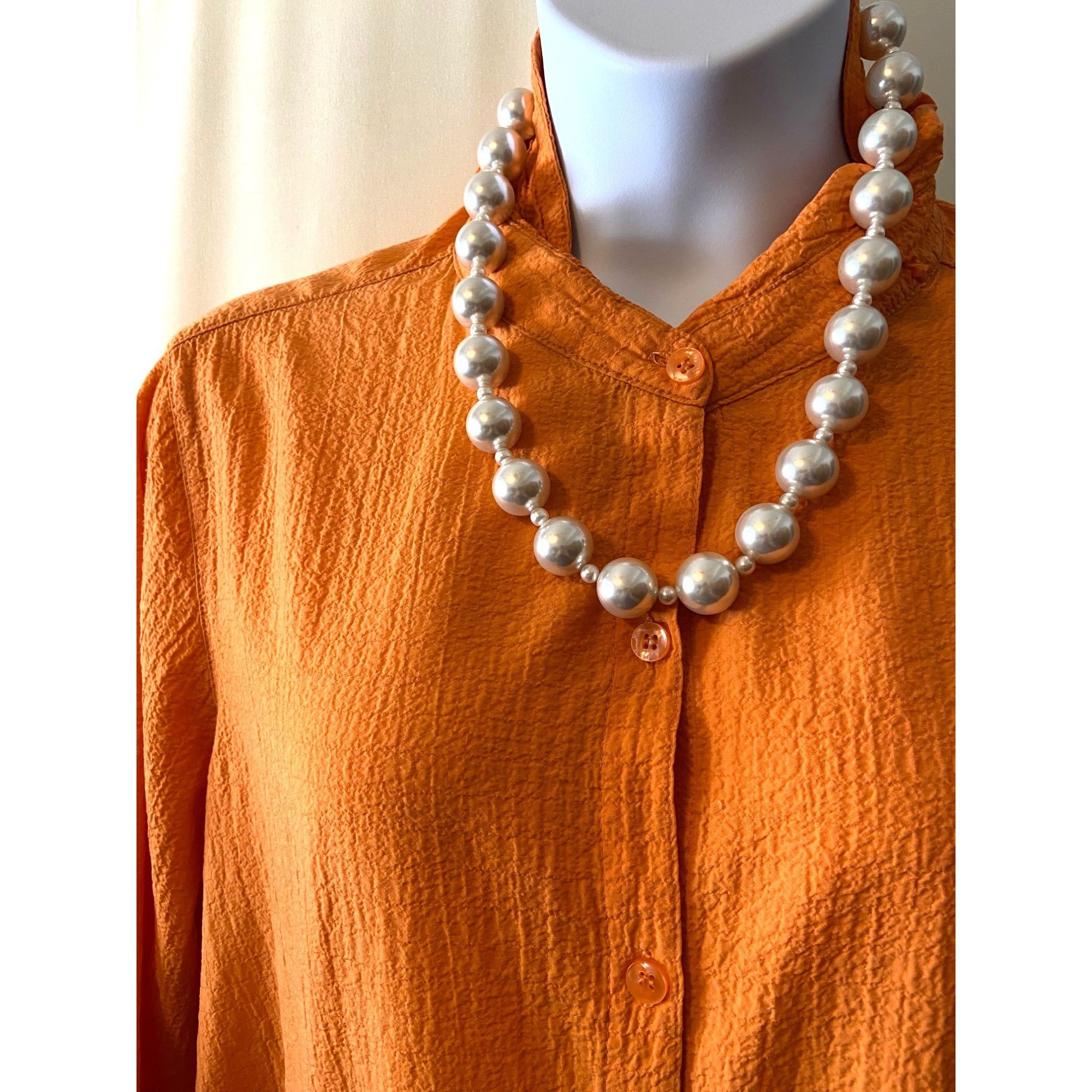 Other Vintage Faux Pearl Necklace W/Large Beads & Small Spacer Bea Size ONE SIZE - 7 Thumbnail