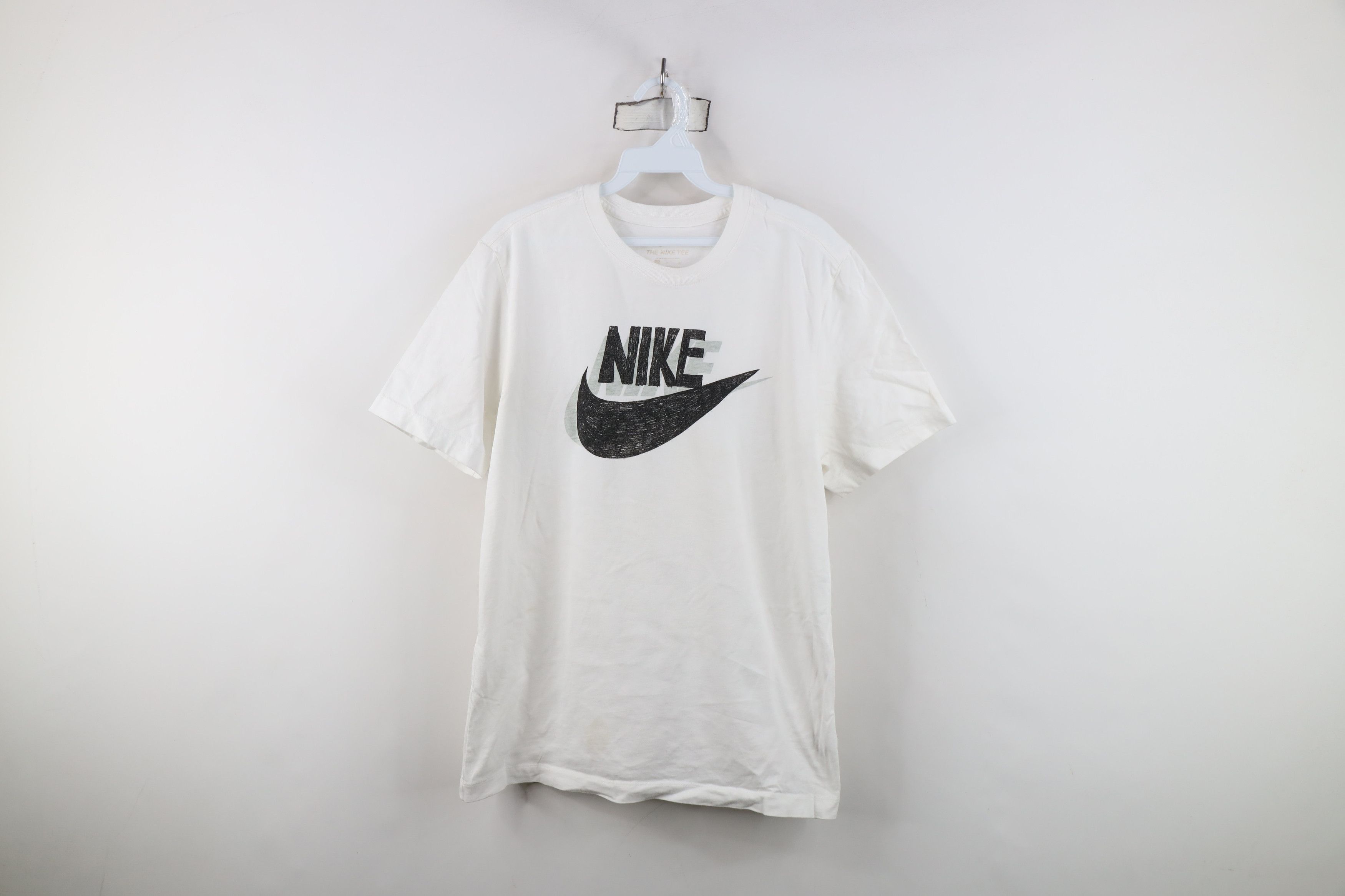 Nike Y2K Nike Scott Big Swoosh Sketch Short Sleeve T-Shirt White Size US M / EU 48-50 / 2 - 1 Thumbnail