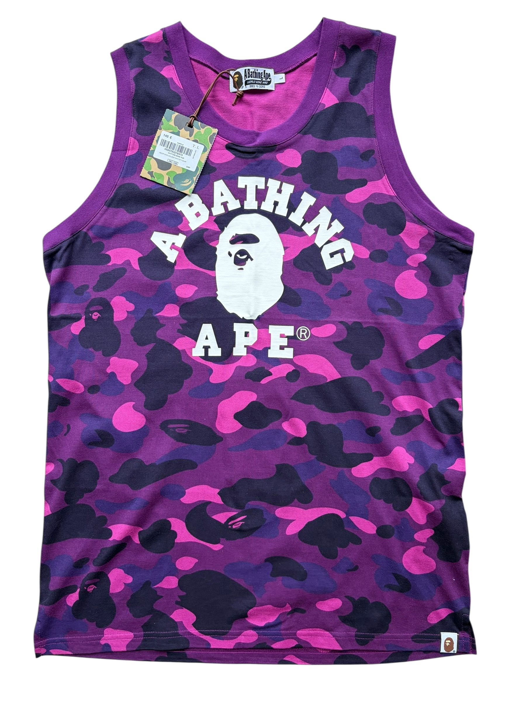 Bape Bape Purple Camo White College Logo Sleeveless Tank Top Size US L / EU 52-54 / 3 - 1 Thumbnail