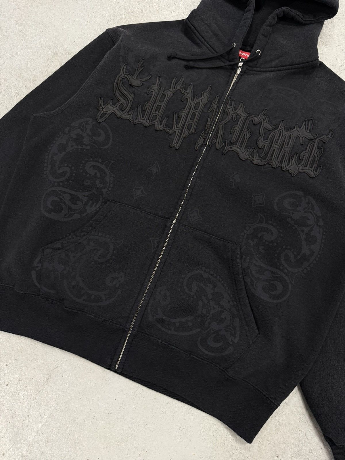Supreme Supreme Leather Appliqué Zip Up Hoodie Black Size US M / EU 48-50 / 2 - 4 Thumbnail