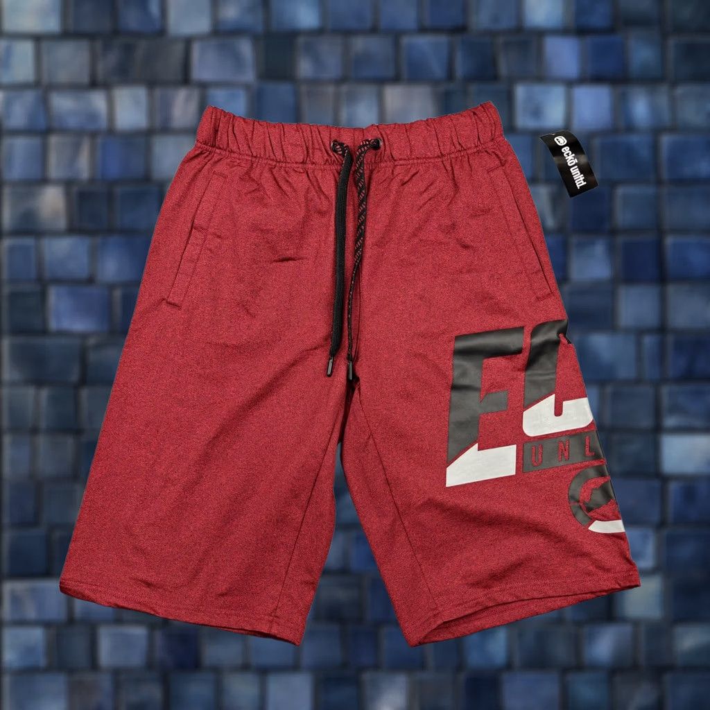 Ecko Unltd. Ecko Unltd Shorts Mens M Red Marled Drawstring Logo Pockets Athletic Size US 31 - 1 Thumbnail