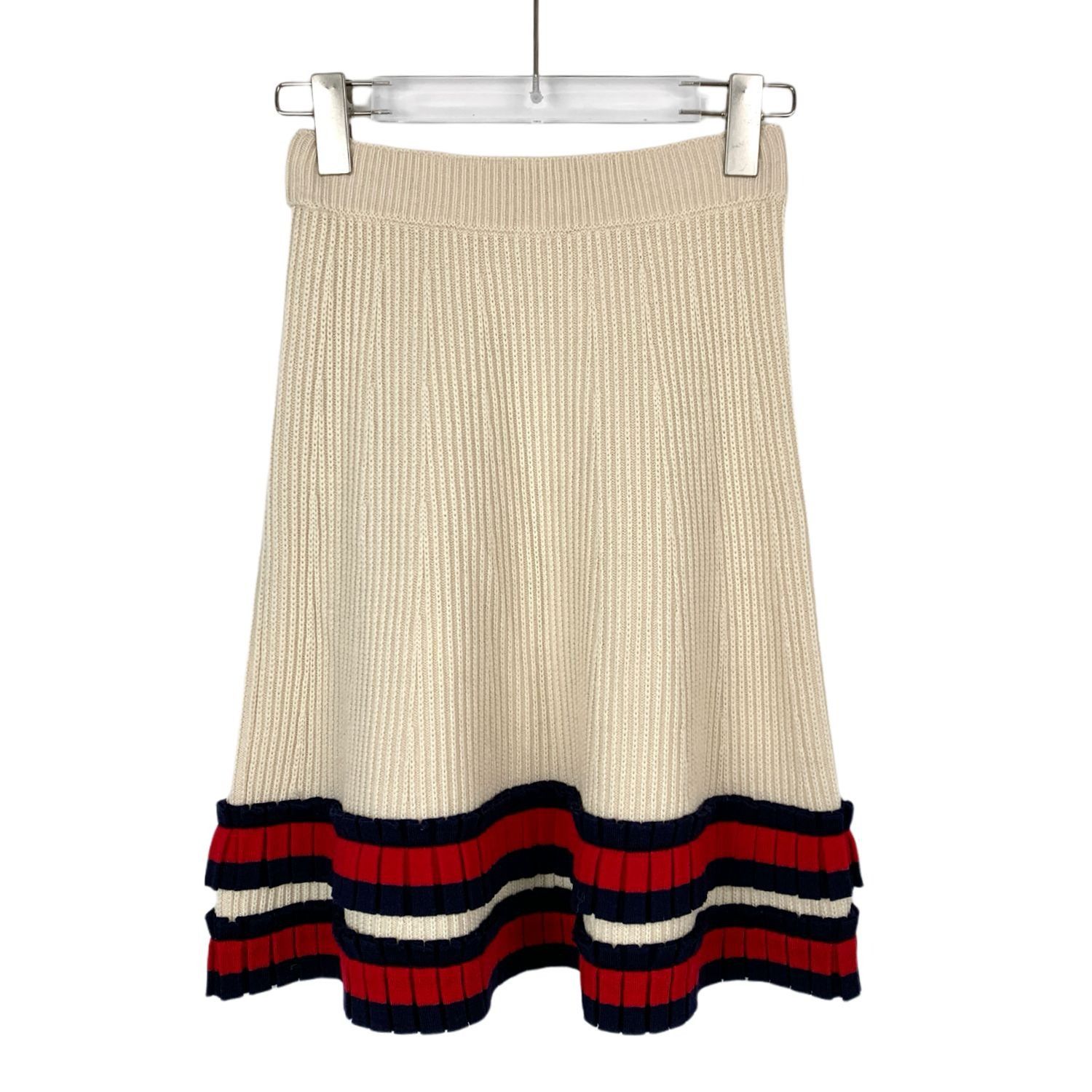 Gucci Gucci Beige Striped Wool Knit Skirt (Size S) Size 30" / US 8 / IT 44 - 1 Thumbnail