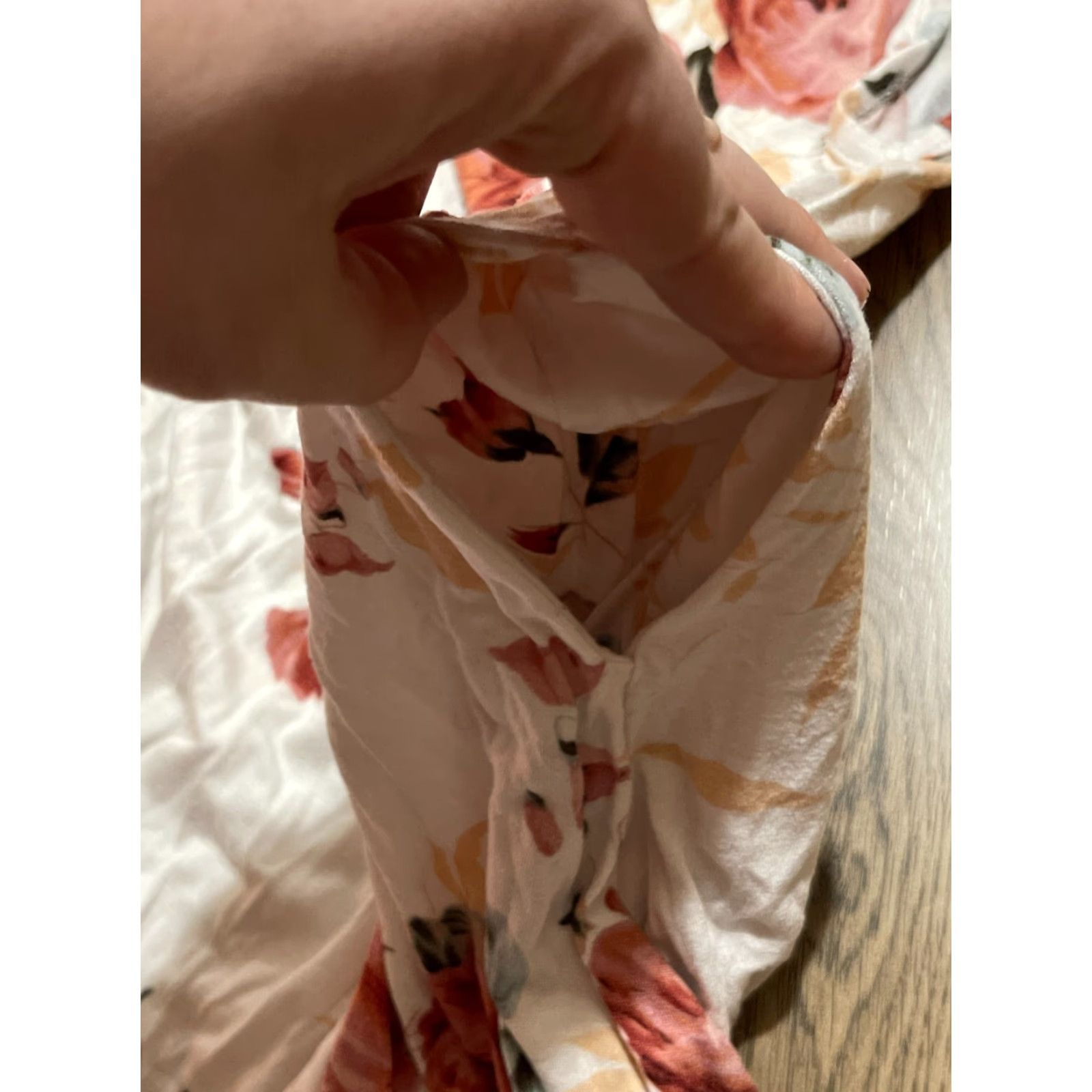 Vintage Vanilla Bay Dress Women's Medium A-Line Knee Length Pink Floral Sleeveless Pockets Casual Vintage No Size M / US 6-8 / IT 42-44 - 4 Thumbnail